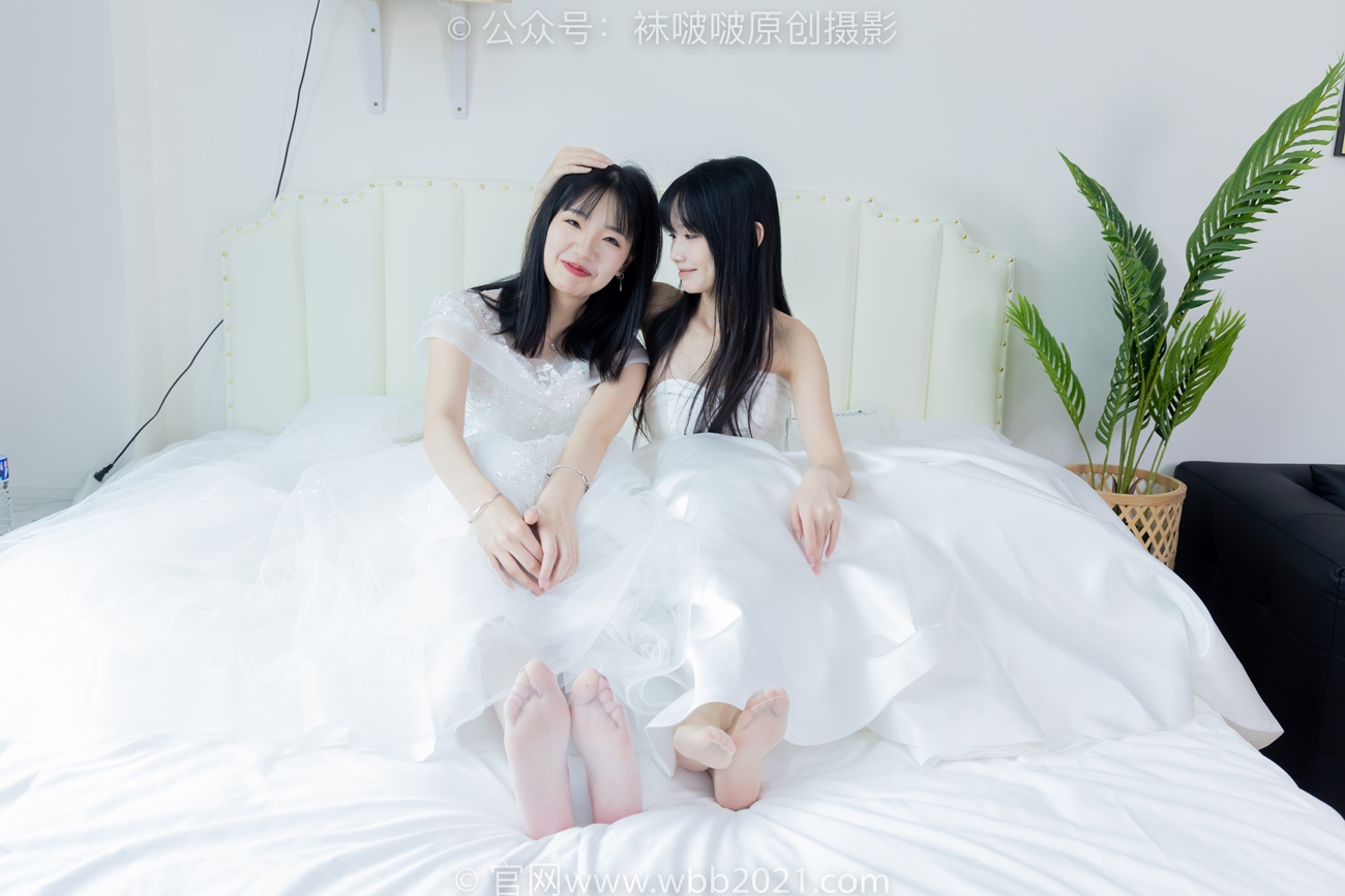图片[49]-[BoBoSocks袜啵啵]NO.510 小甜豆&甜甜圈-两双高跟鞋、薄肉丝、薄白丝、婚纱主题、互相帮对方腿脚涂抹[96P] – 速更版-美库