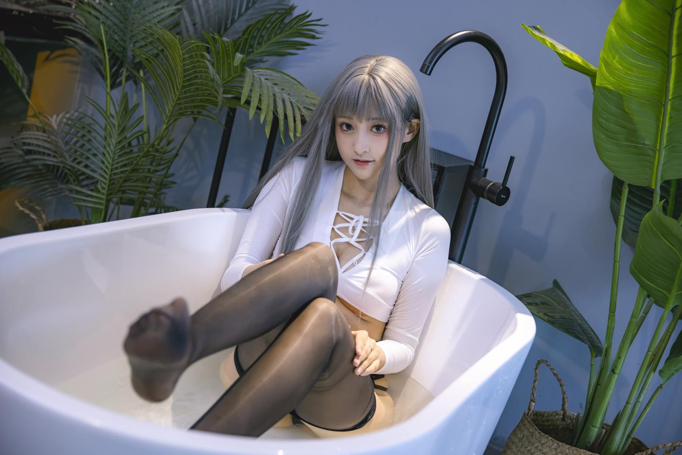 图片[14]-冬马路纱 – 浴缸湿身黑丝[18P] – 速更版-美库