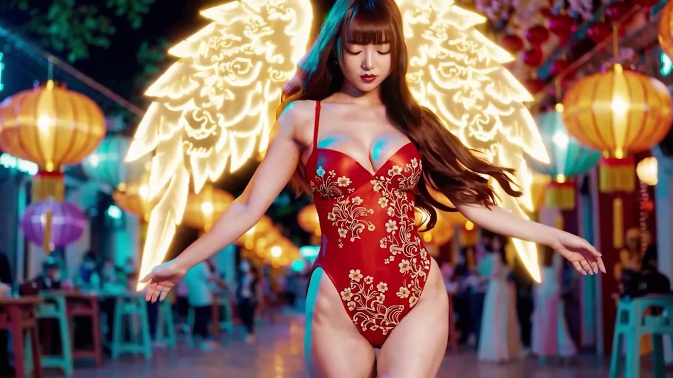 [AI Video]Xuân Về Trong Nắng Sớm (POP EDM DANCE when Tet Tradition Ao Dai Meet Bikini Supermodel dance)[20P] - 速更版-艺库