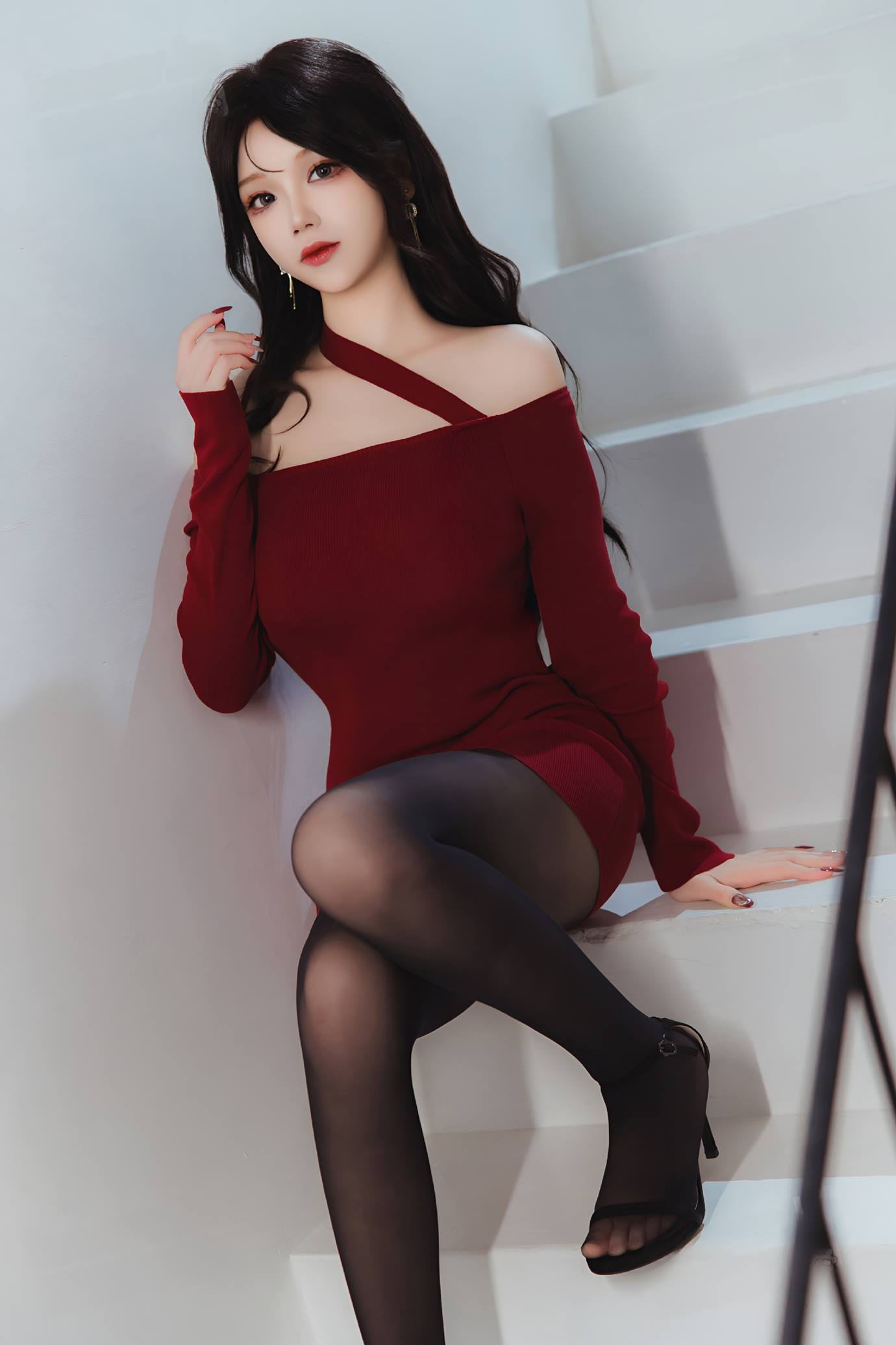 图片[22]-雪晴Astra – 红裙黑丝小娇妻[31P] – 速更版-美库