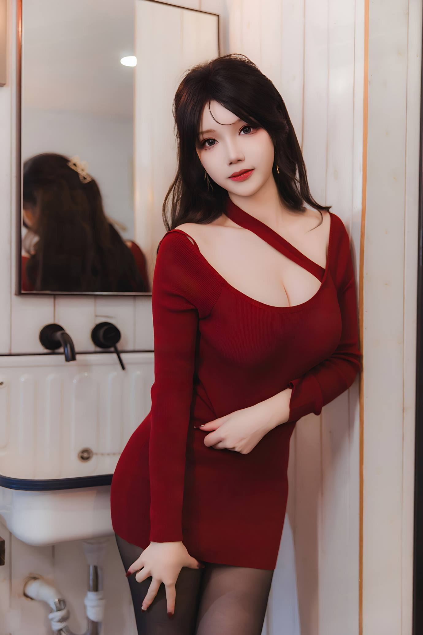 图片[28]-雪晴Astra – 红裙黑丝小娇妻[31P] – 速更版-美库