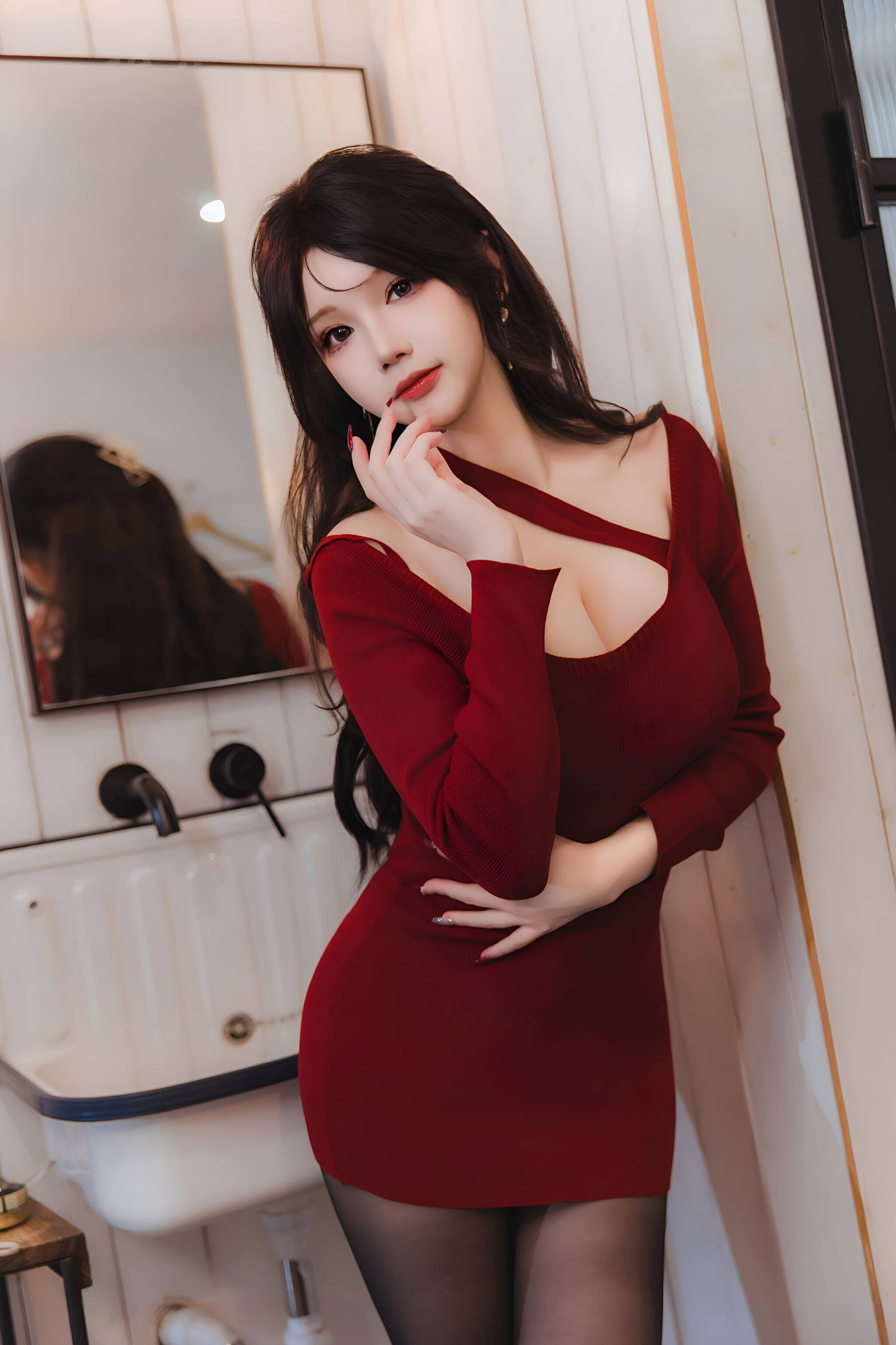 图片[29]-雪晴Astra – 红裙黑丝小娇妻[31P] – 速更版-美库