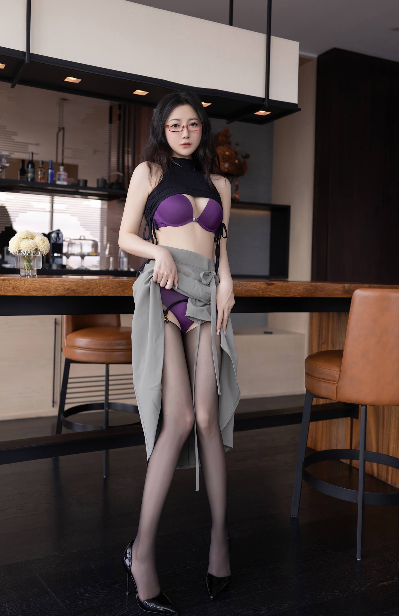 图片[19]-秀人名模鱼子酱Fish《眼镜娘》写真[63P] – 速更版-美库