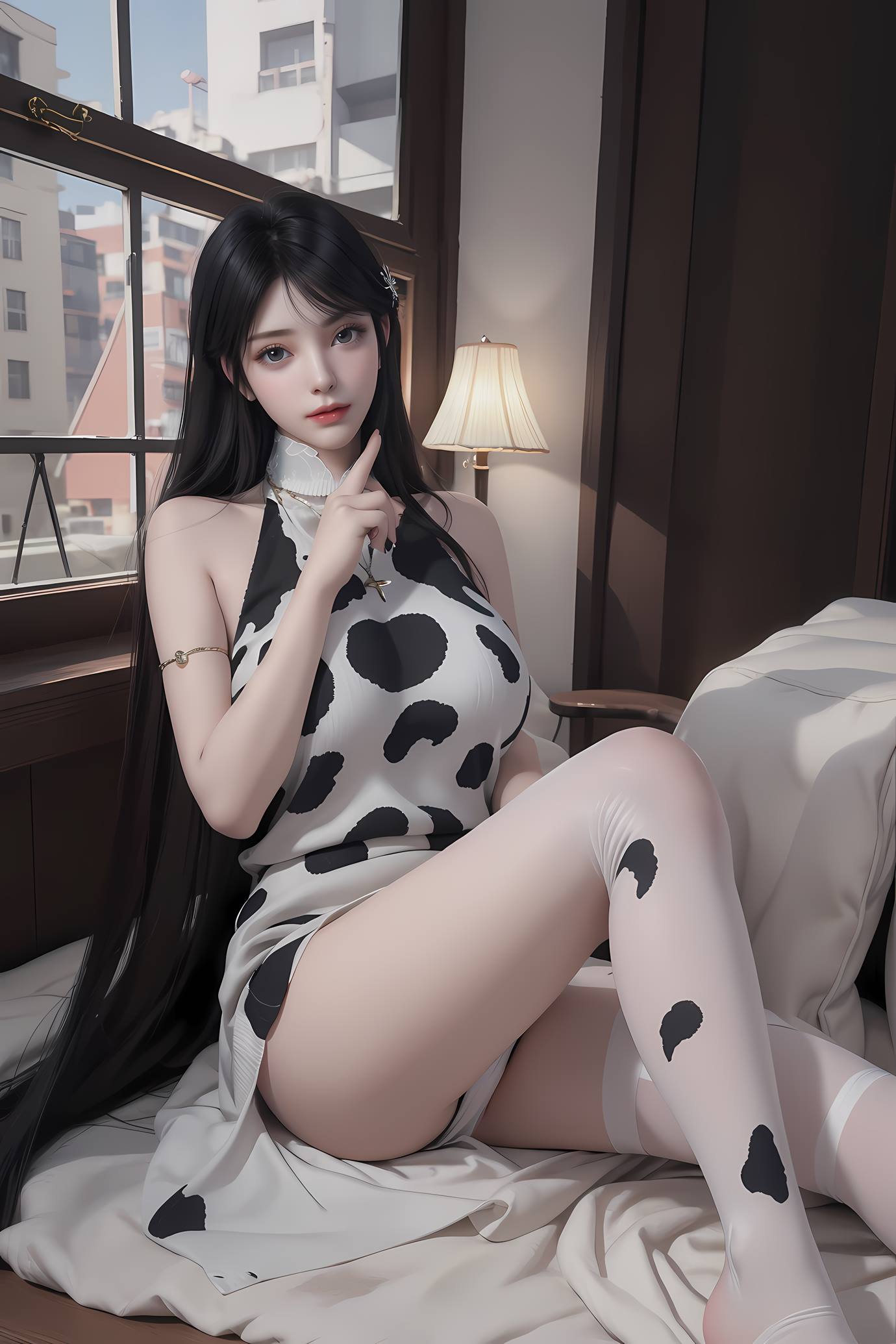 图片[13]-AI 绘画 549 萧熏儿 奶牛装[33P] – 速更版-美库