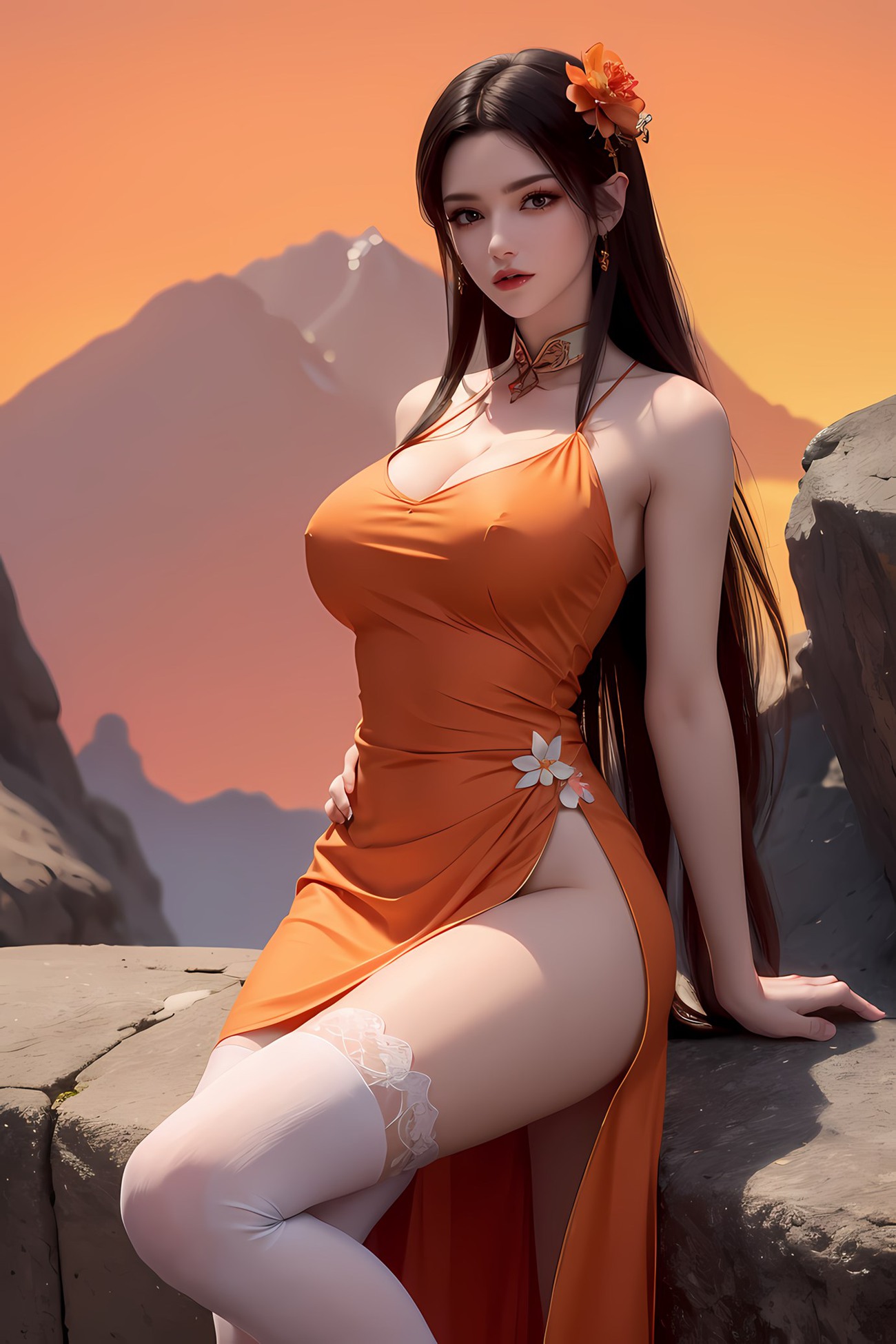 图片[12]-AI绘画 580 美杜莎 橙色旗袍[46P] – 速更版-美库