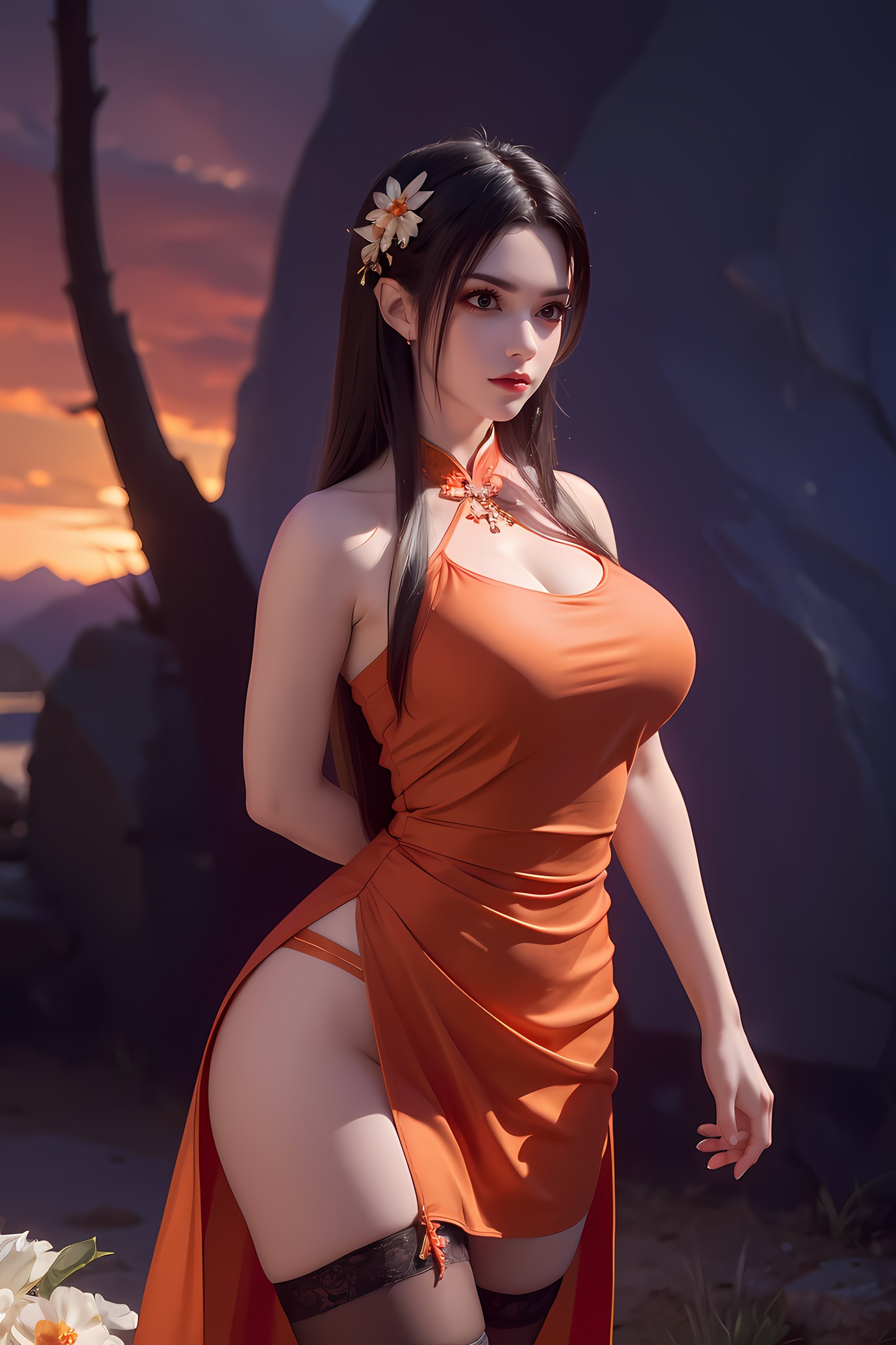 图片[40]-AI绘画 580 美杜莎 橙色旗袍[46P] – 速更版-美库