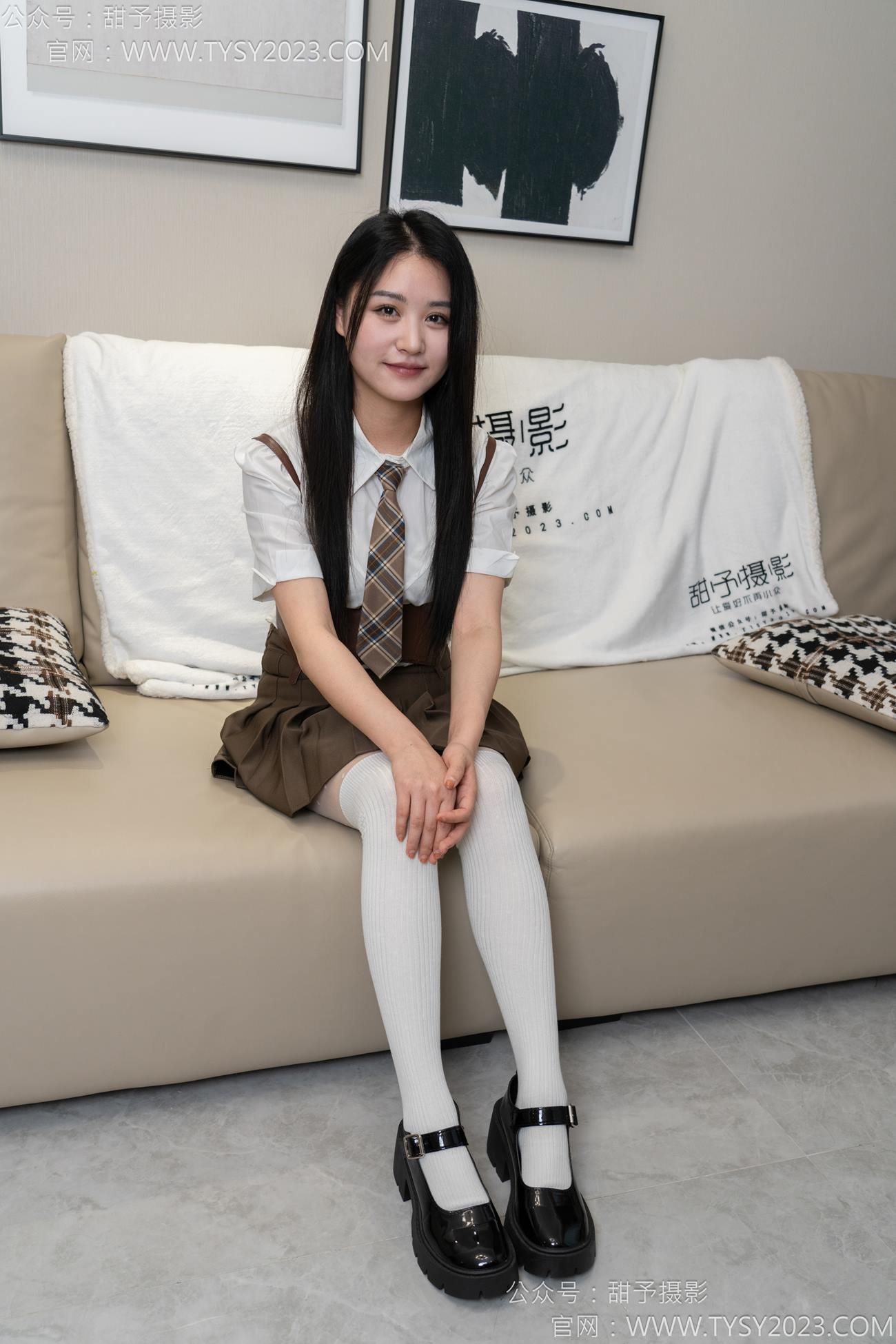 图片[16]-甜予摄影 NO.150 澜澜-皮鞋、大腿袜、小腿袜、波点白丝袜[131P] – 速更版-美库