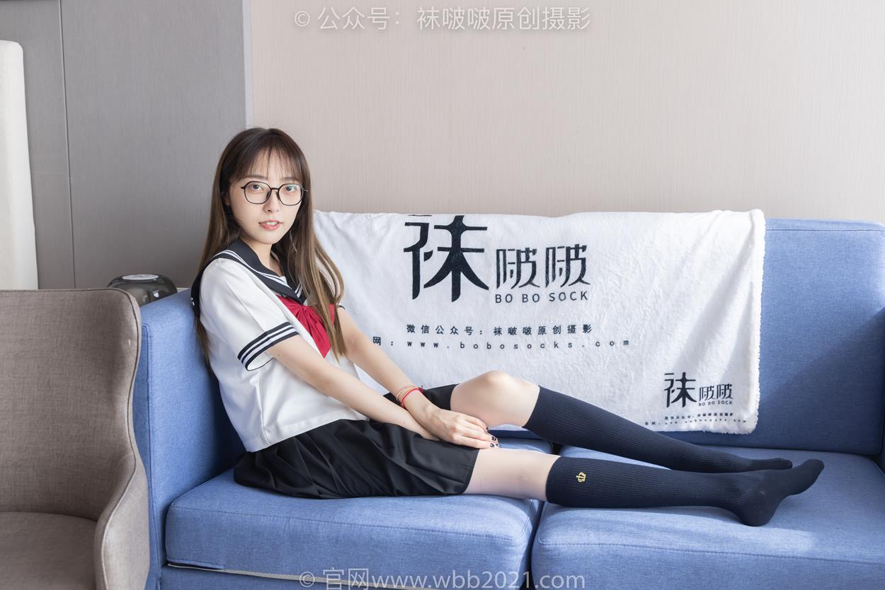 图片[17]-[BoBoSocks袜啵啵]NO.530 稚予-皮鞋、高跟鞋、深蓝色小腿棉袜、油亮白丝油亮肉丝、jk制服[110P] – 速更版-美库