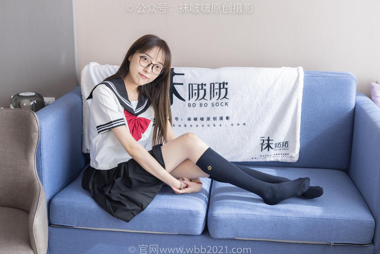 图片[22]-[BoBoSocks袜啵啵]NO.530 稚予-皮鞋、高跟鞋、深蓝色小腿棉袜、油亮白丝油亮肉丝、jk制服[110P] – 速更版-美库