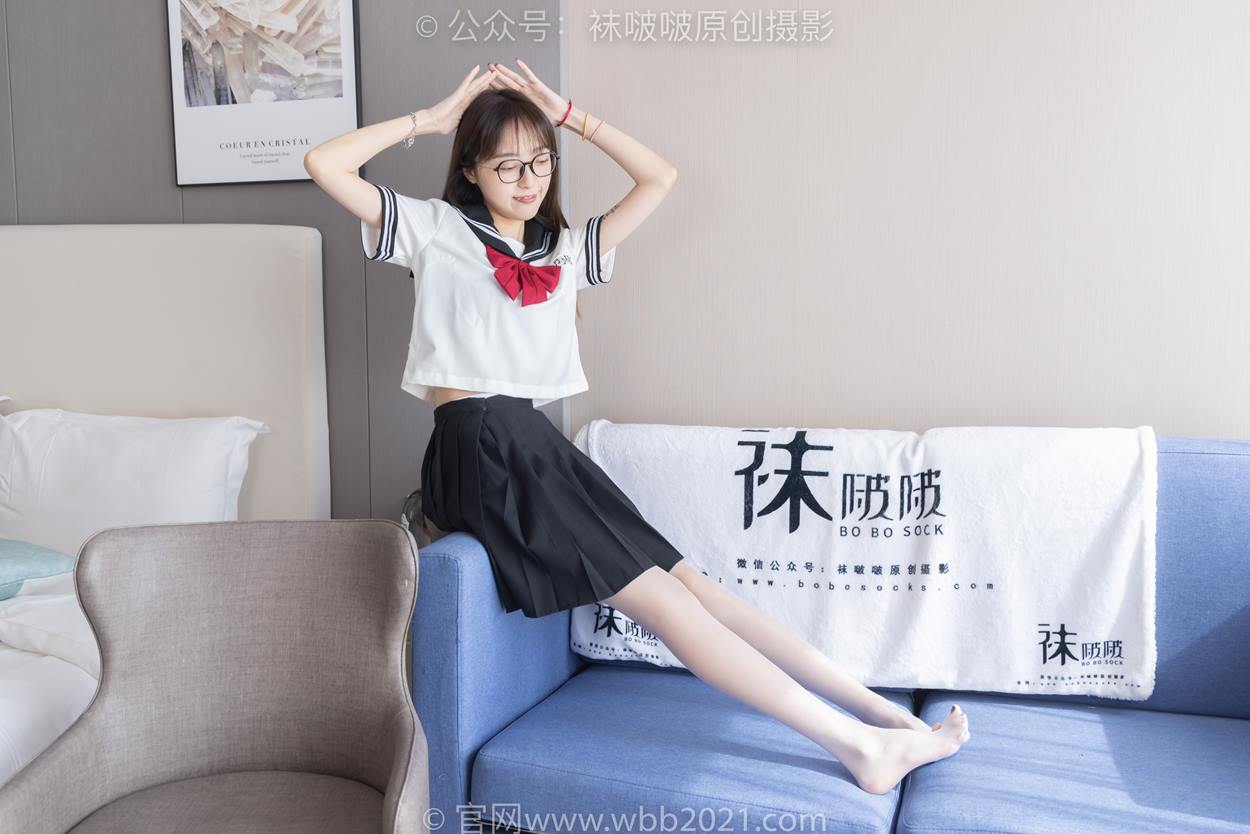 图片[36]-[BoBoSocks袜啵啵]NO.530 稚予-皮鞋、高跟鞋、深蓝色小腿棉袜、油亮白丝油亮肉丝、jk制服[110P] – 速更版-美库