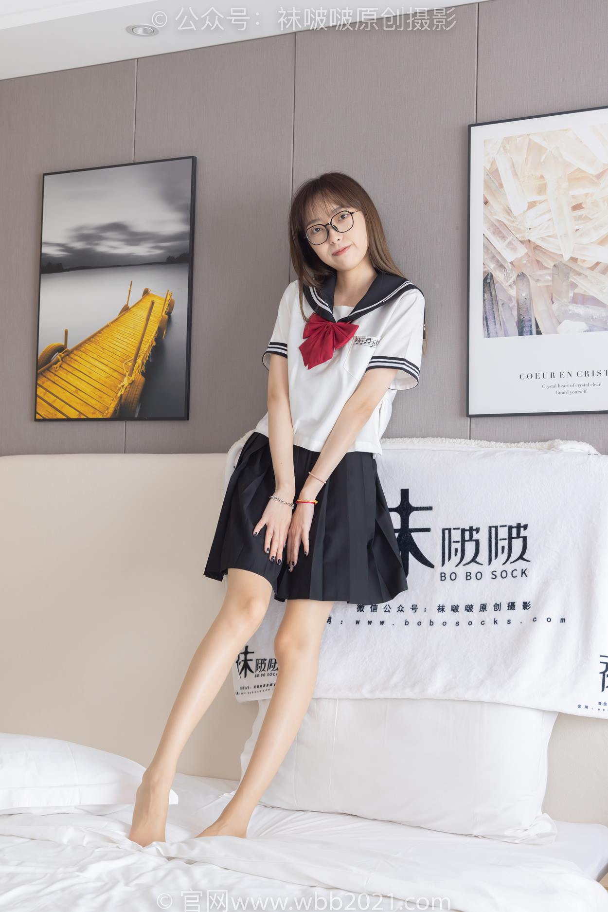 图片[103]-[BoBoSocks袜啵啵]NO.530 稚予-皮鞋、高跟鞋、深蓝色小腿棉袜、油亮白丝油亮肉丝、jk制服[110P] – 速更版-美库