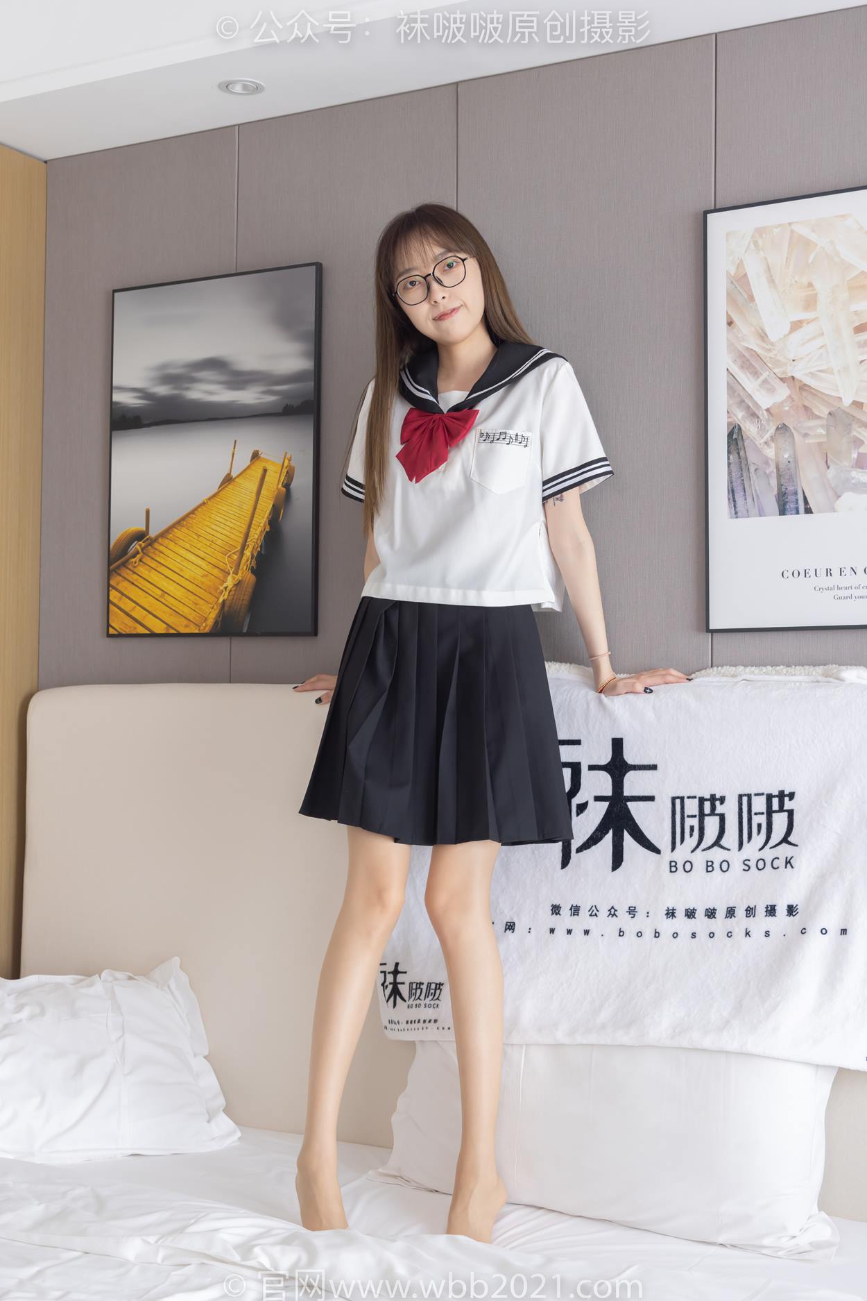 图片[105]-[BoBoSocks袜啵啵]NO.530 稚予-皮鞋、高跟鞋、深蓝色小腿棉袜、油亮白丝油亮肉丝、jk制服[110P] – 速更版-美库