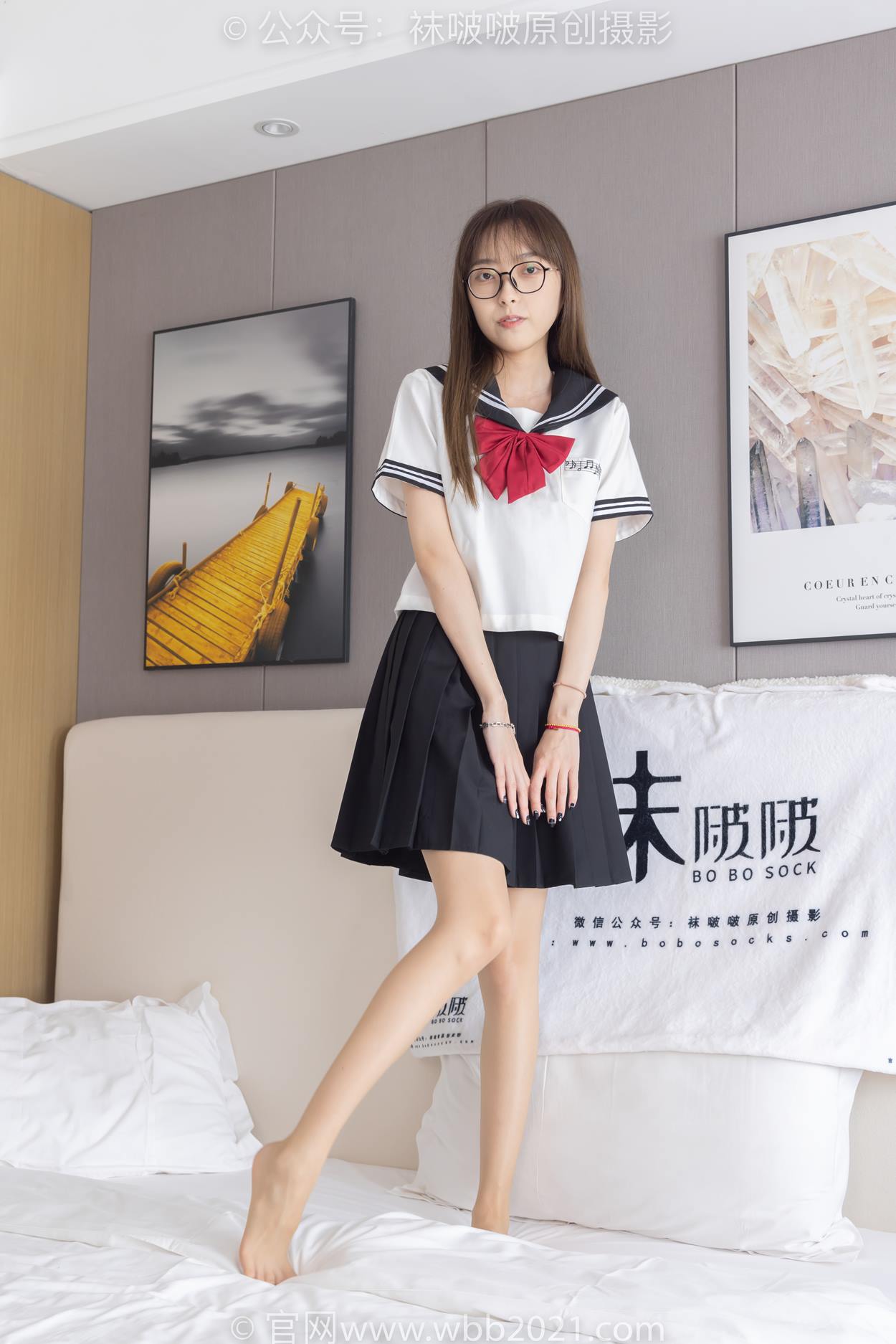 图片[107]-[BoBoSocks袜啵啵]NO.530 稚予-皮鞋、高跟鞋、深蓝色小腿棉袜、油亮白丝油亮肉丝、jk制服[110P] – 速更版-美库