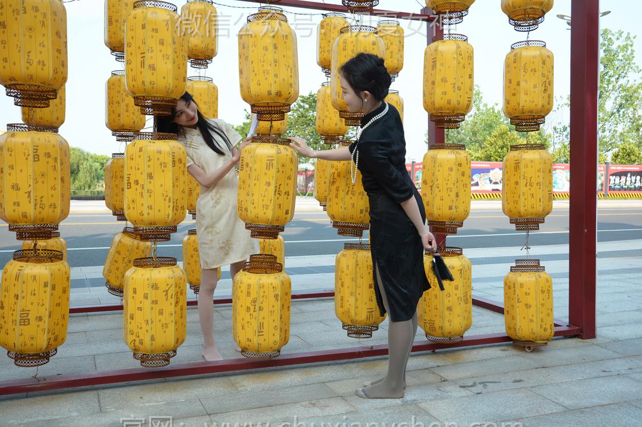 图片[51]-初夏女神 NO.279 柒柒、双双 黑白旗袍[279P] – 速更版-美库