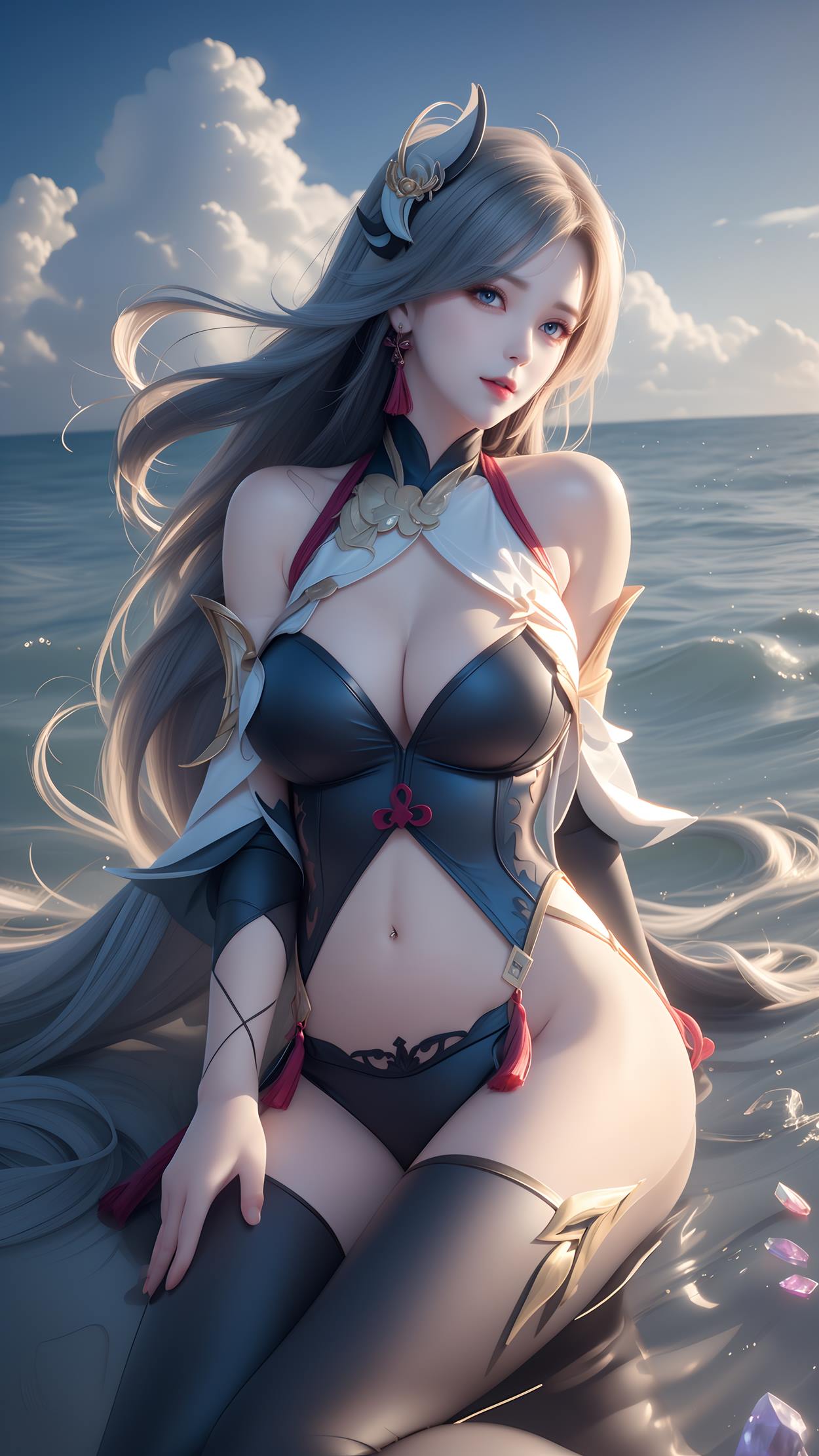 图片[10]-AI绘画 598 原神申鹤 性感原服和泳衣[55P] – 速更版-美库