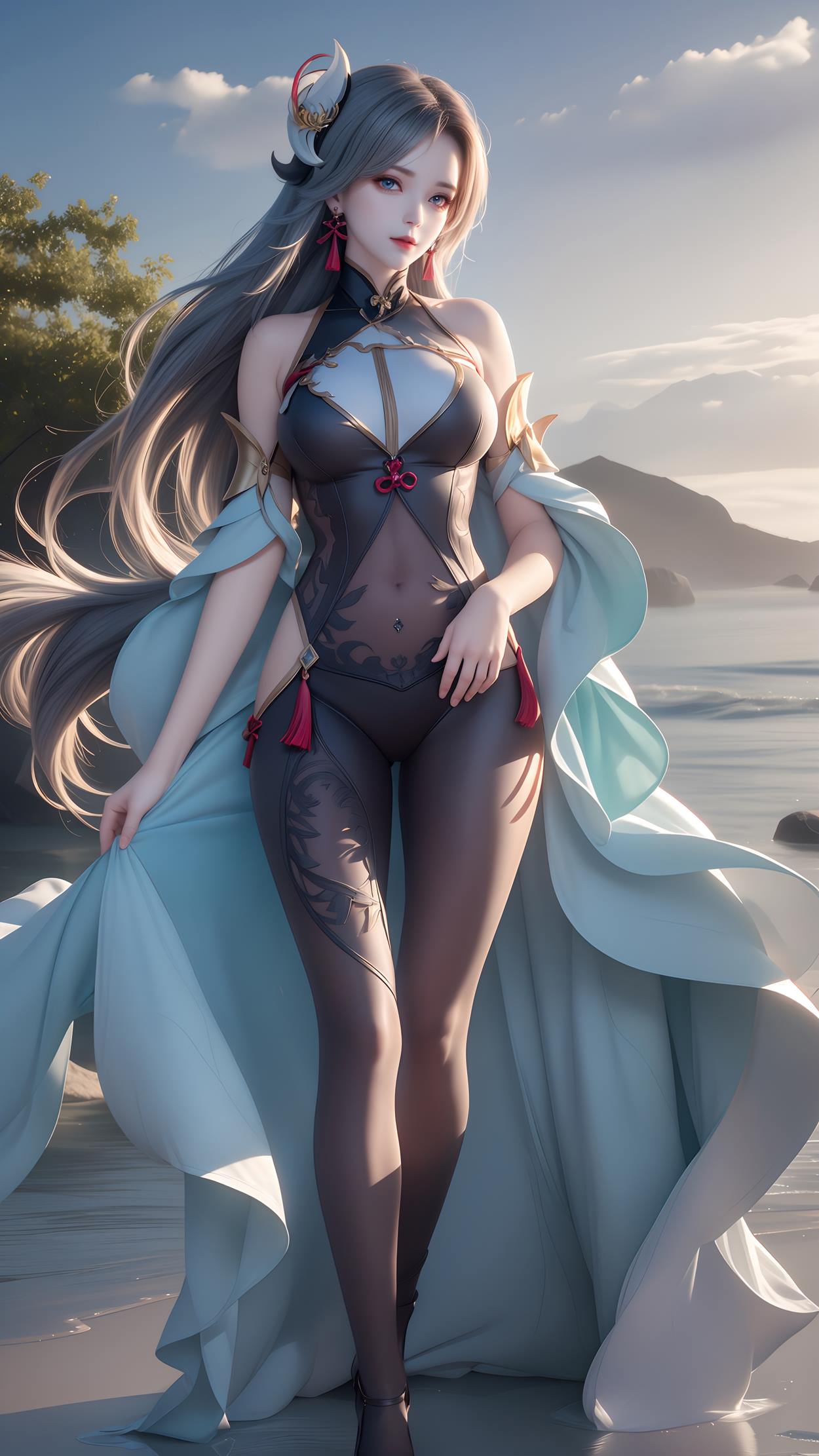 图片[11]-AI绘画 598 原神申鹤 性感原服和泳衣[55P] – 速更版-美库