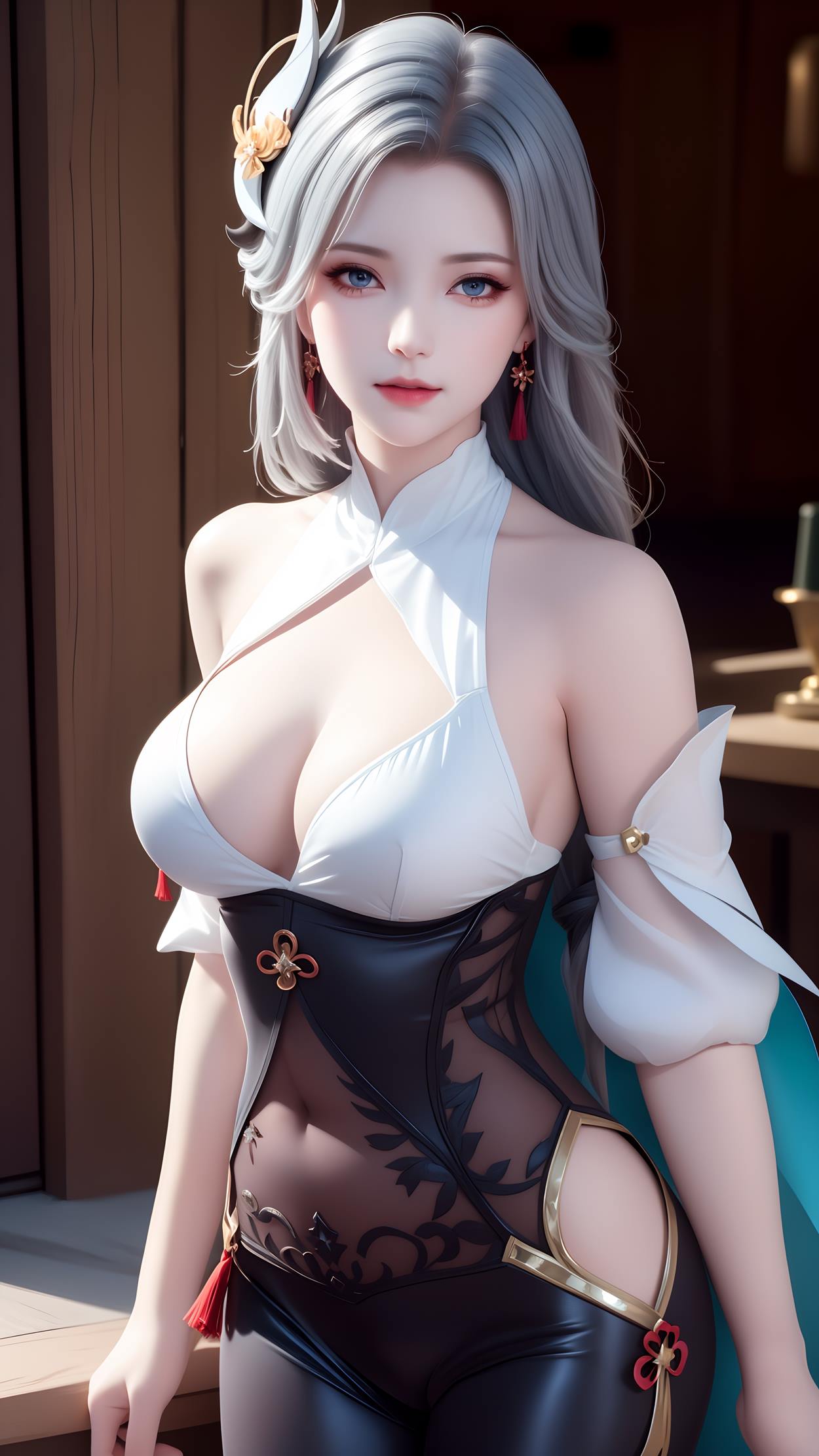 图片[22]-AI绘画 598 原神申鹤 性感原服和泳衣[55P] – 速更版-美库