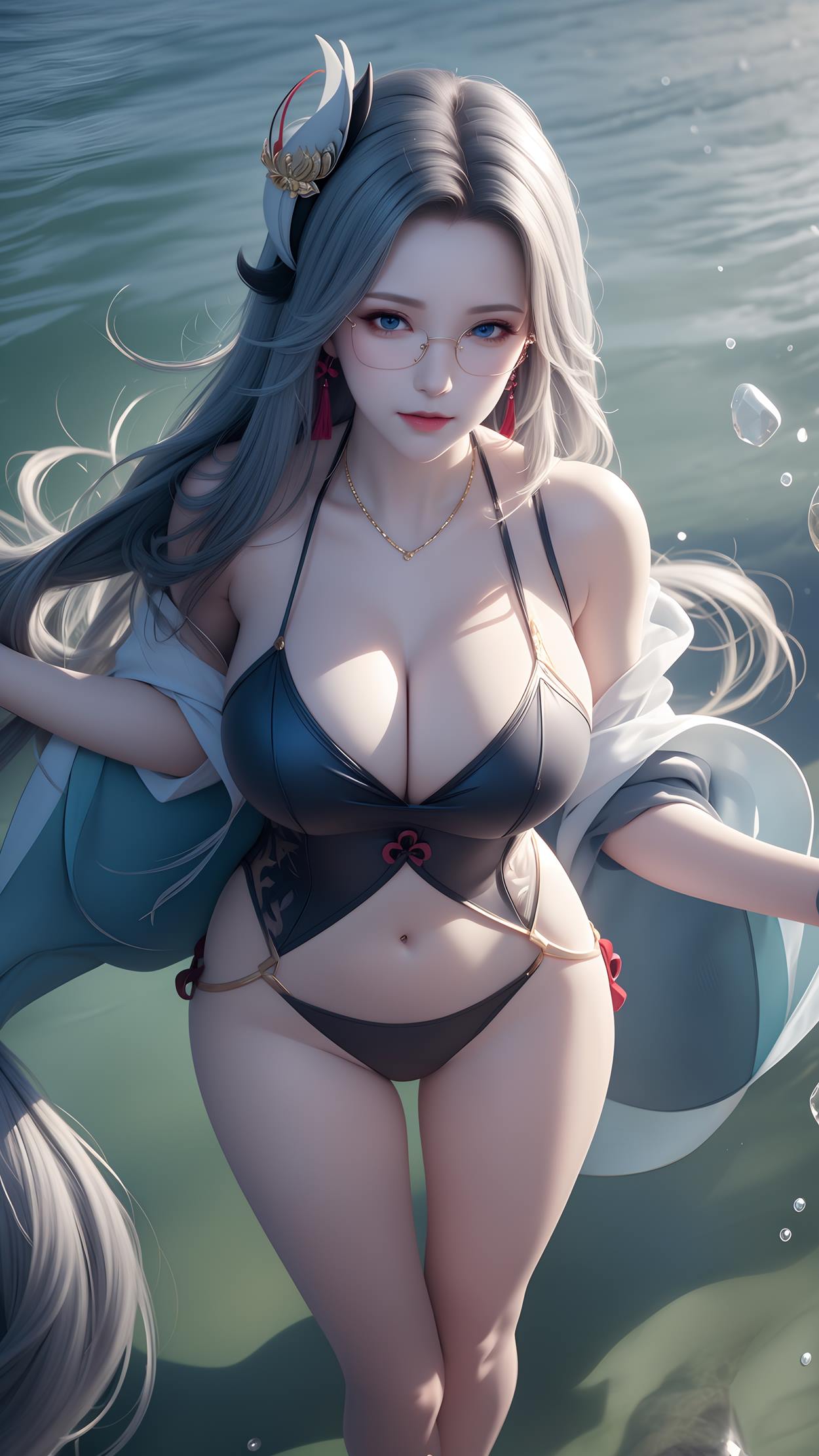 图片[29]-AI绘画 598 原神申鹤 性感原服和泳衣[55P] – 速更版-美库