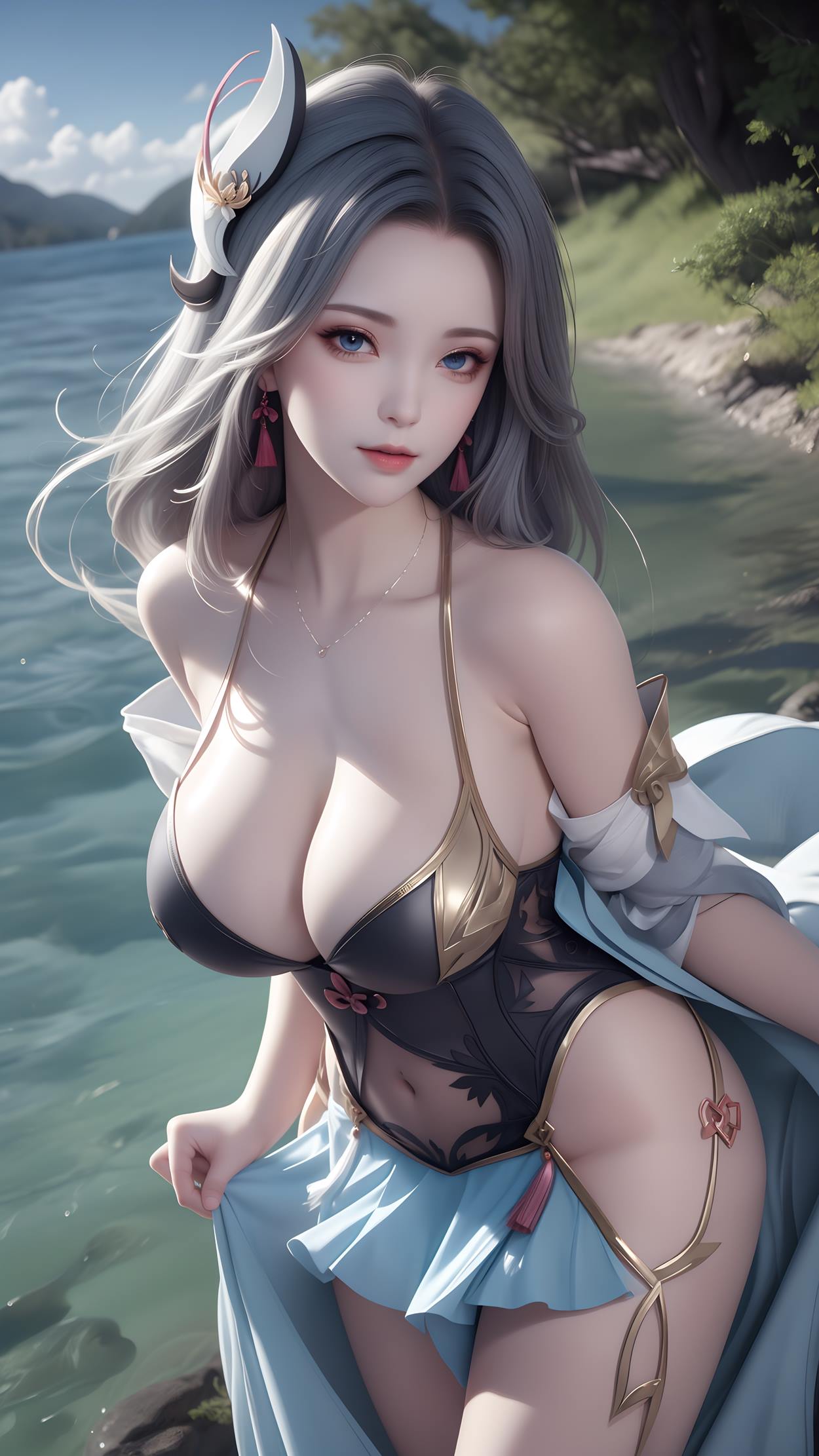 图片[31]-AI绘画 598 原神申鹤 性感原服和泳衣[55P] – 速更版-美库