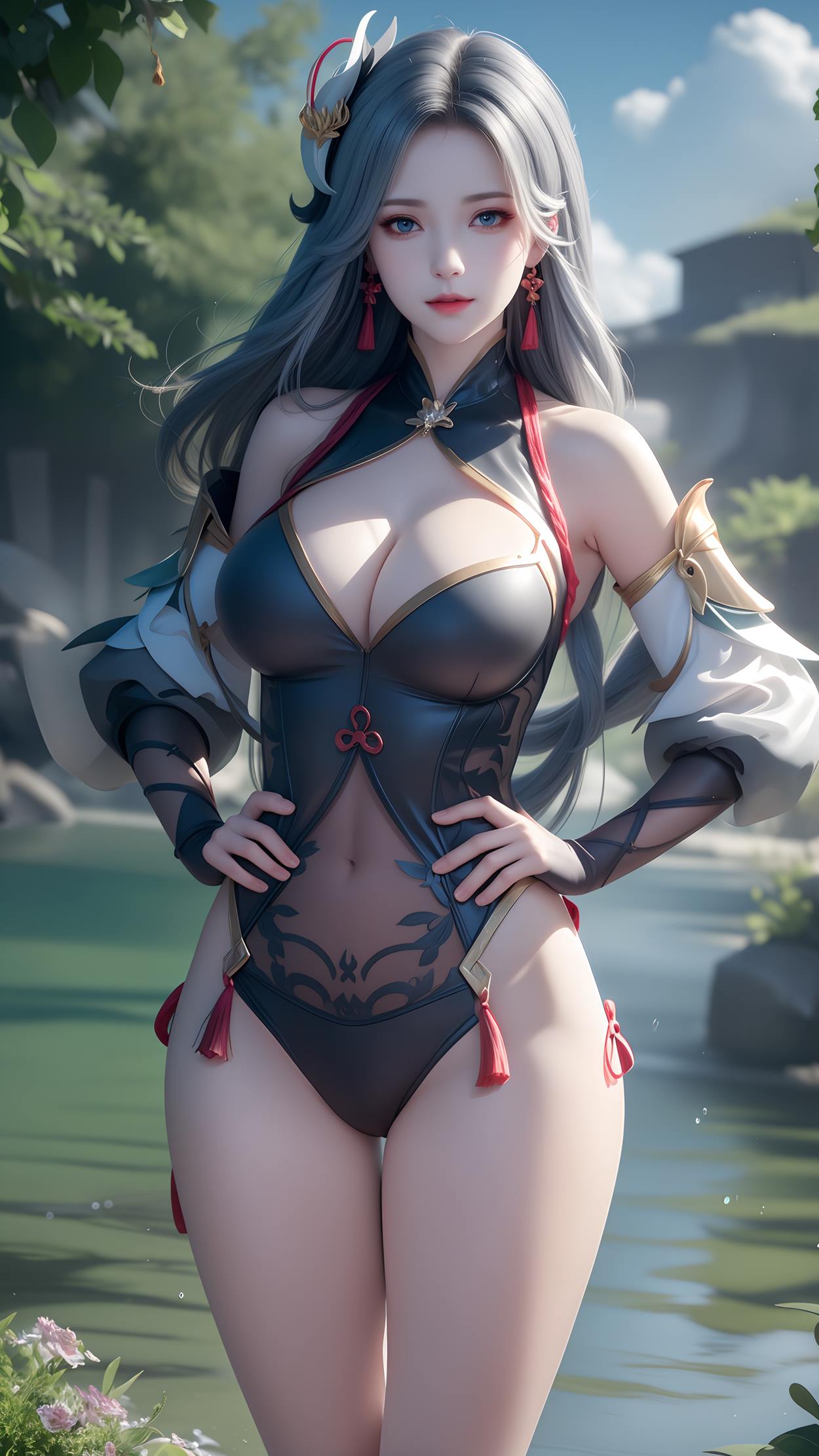 图片[32]-AI绘画 598 原神申鹤 性感原服和泳衣[55P] – 速更版-美库