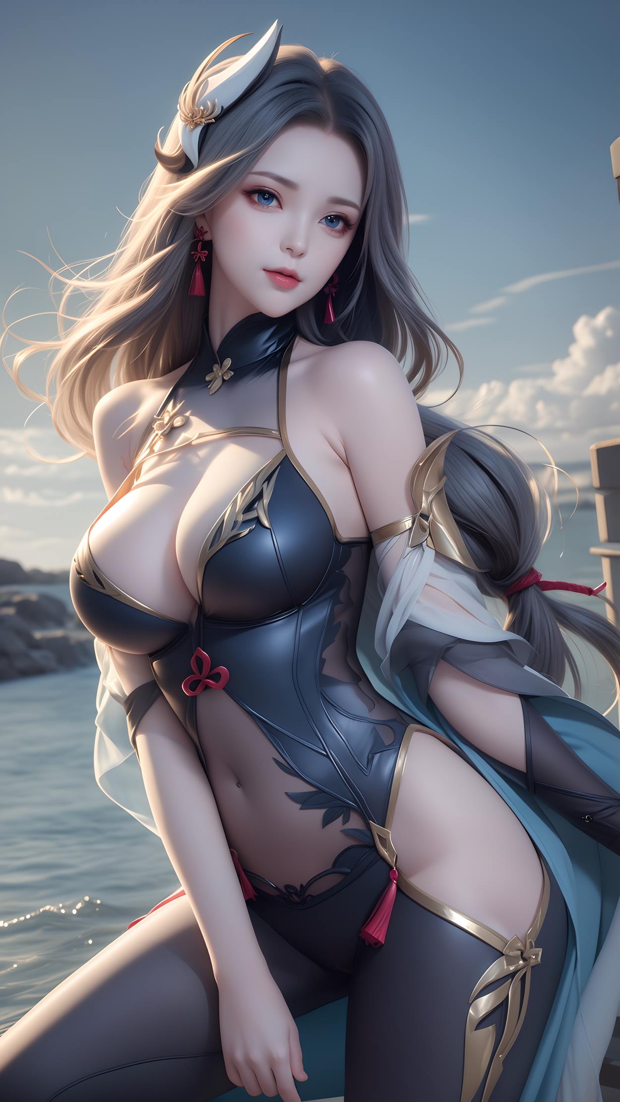 图片[46]-AI绘画 598 原神申鹤 性感原服和泳衣[55P] – 速更版-美库