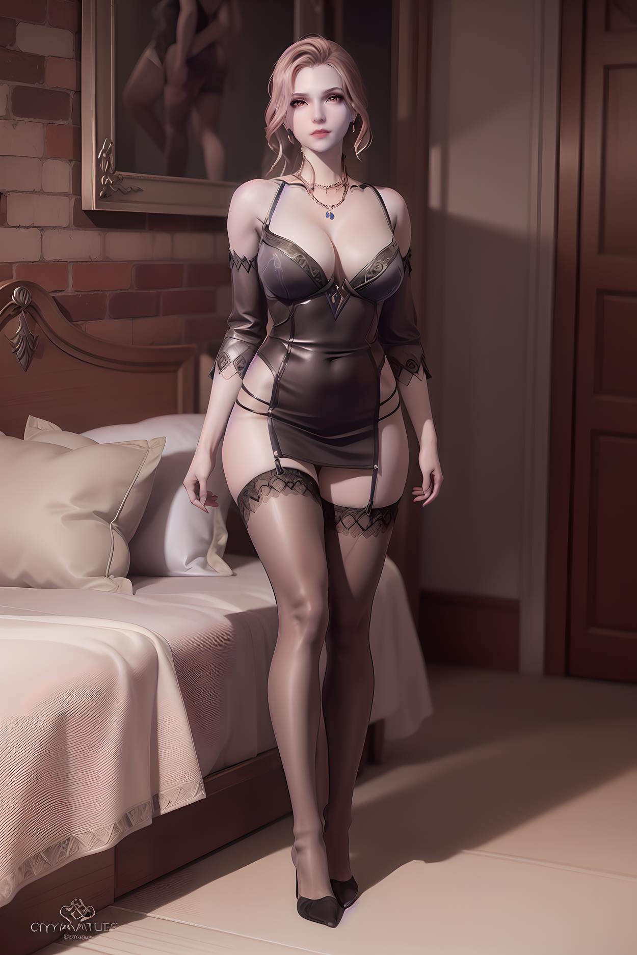 图片[17]-AI绘画 600 比比东_睡衣黑丝[20P] – 速更版-美库