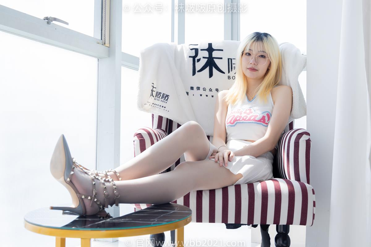 图片[129]-[BoBoSocks袜啵啵]NO.543 小甜豆 高跟鞋、油亮淡蓝丝、腰丝[150P] – 速更版-美库