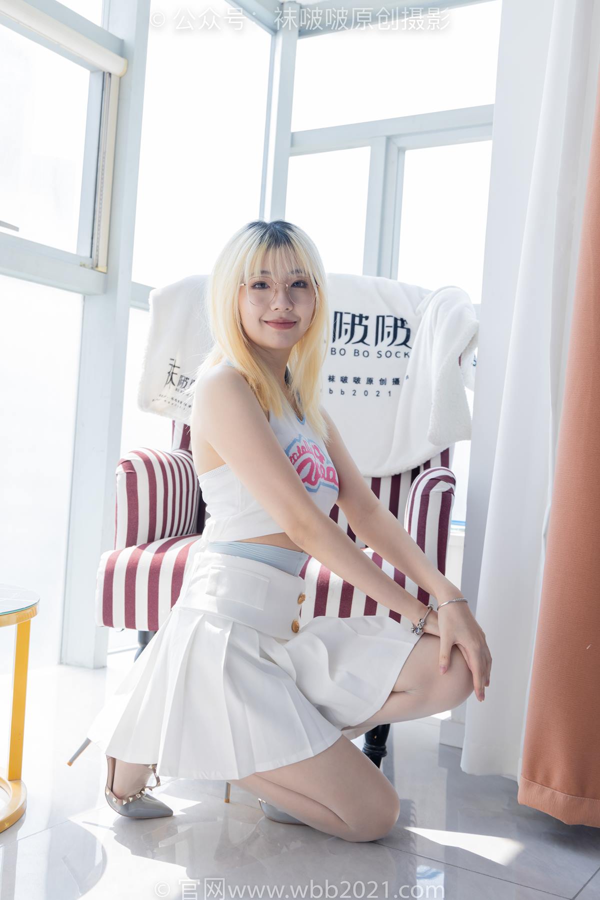 图片[134]-[BoBoSocks袜啵啵]NO.543 小甜豆 高跟鞋、油亮淡蓝丝、腰丝[150P] – 速更版-美库