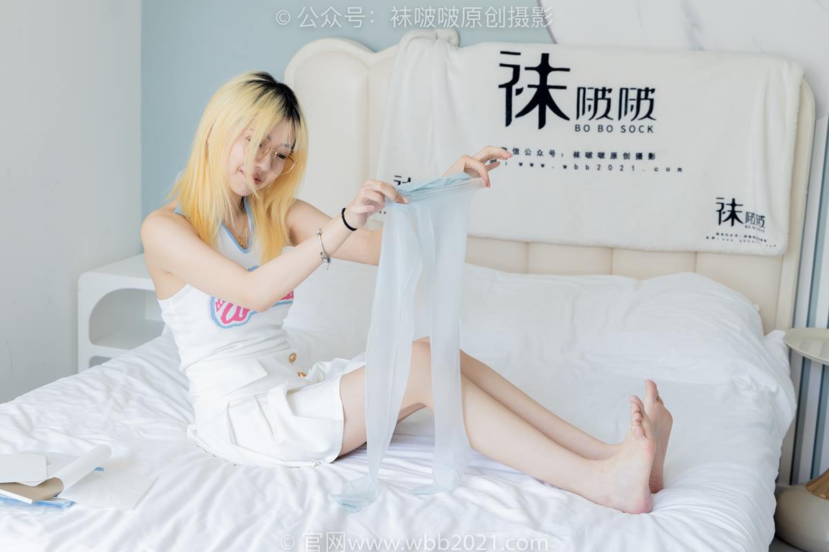 图片[142]-[BoBoSocks袜啵啵]NO.543 小甜豆 高跟鞋、油亮淡蓝丝、腰丝[150P] – 速更版-美库