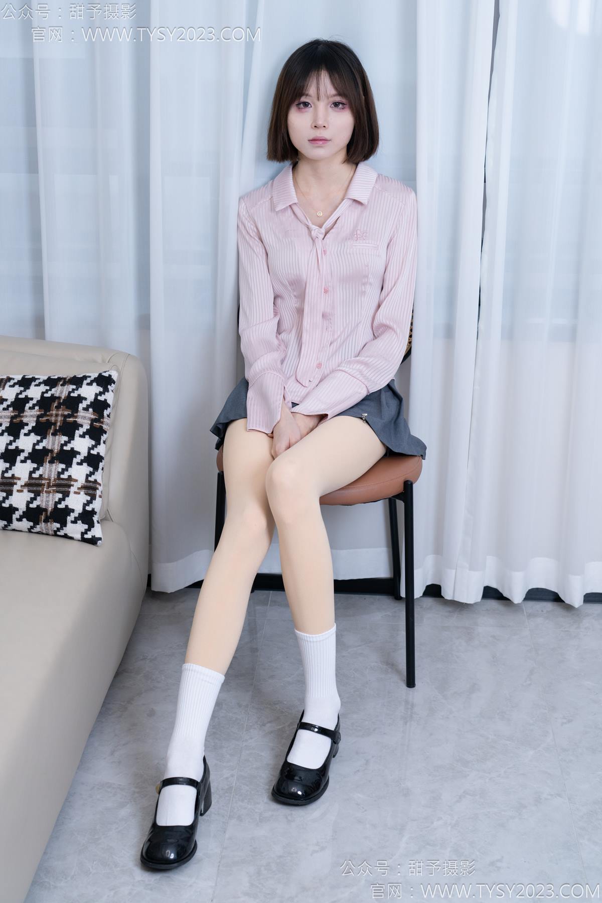 图片[109]-甜予摄影 NO.185 珞珞-皮鞋、白棉袜、厚肉丝[110P] – 速更版-美库