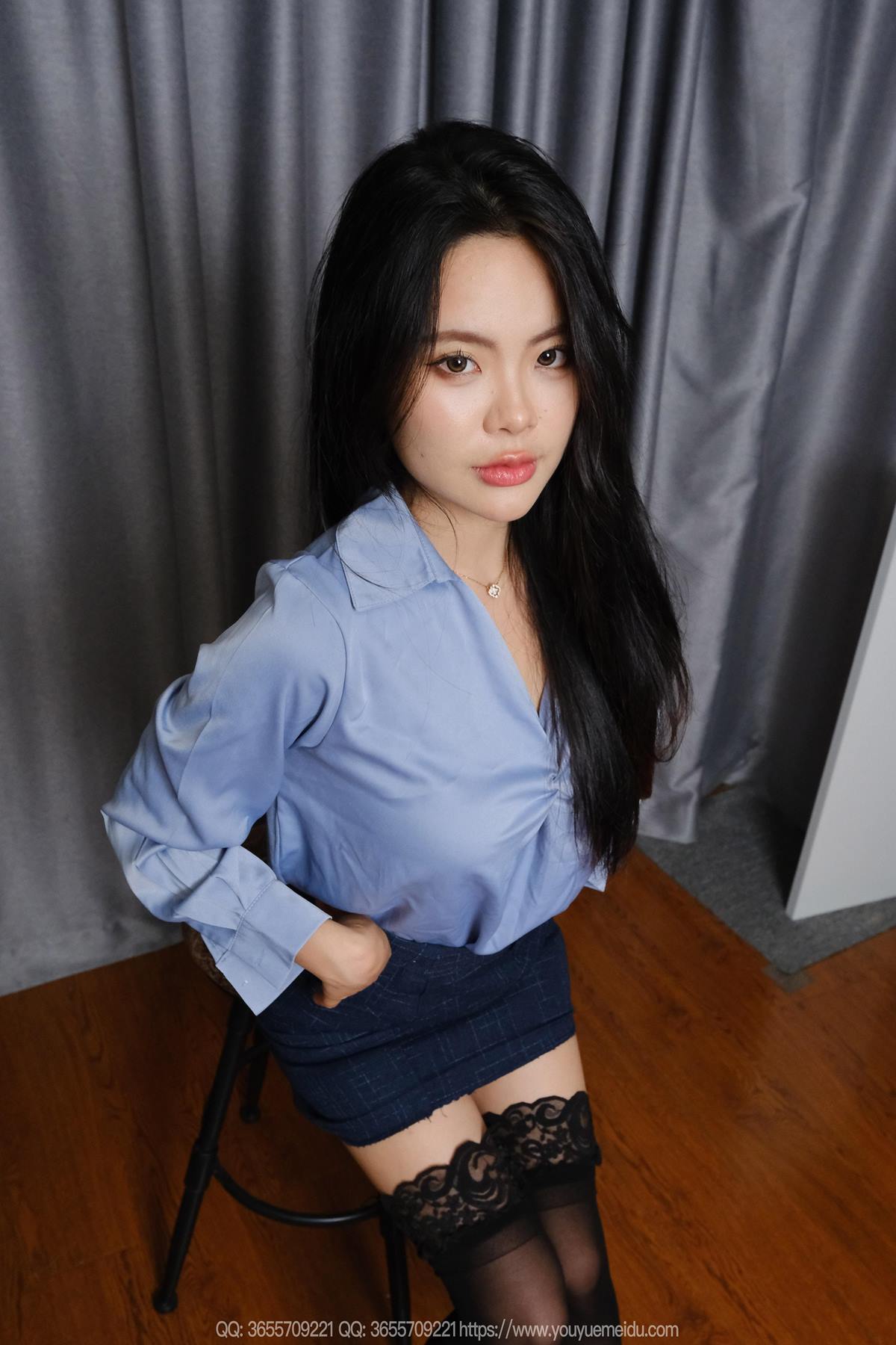 图片[43]-[IESS异思趣向] 2025.05.25 丝享家2062：兔兔《蓝衣半筒袜》[68P] – 速更版-美库