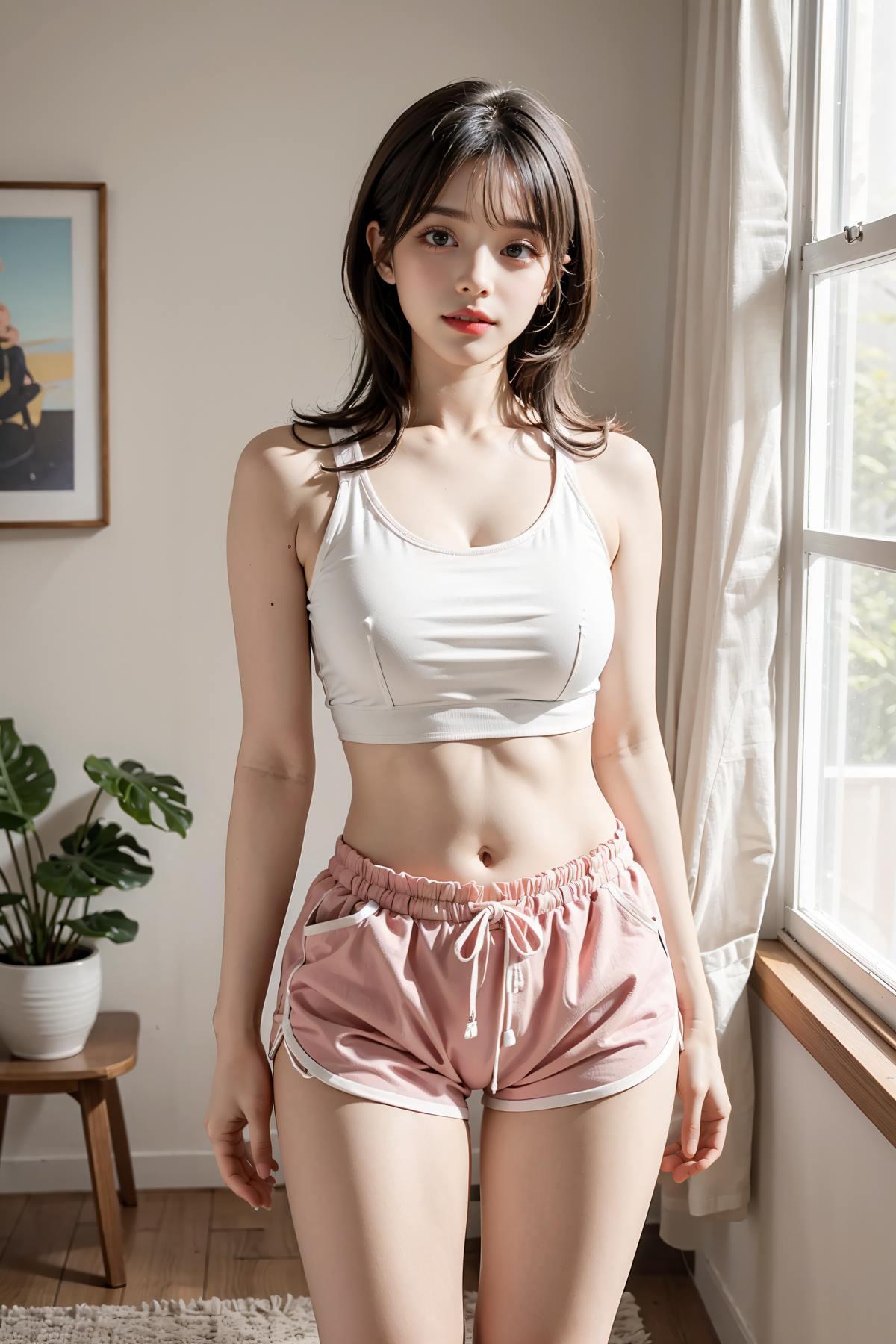 图片[16]-AI绘画 653 短裤少女居家[28P] – 速更版-美库