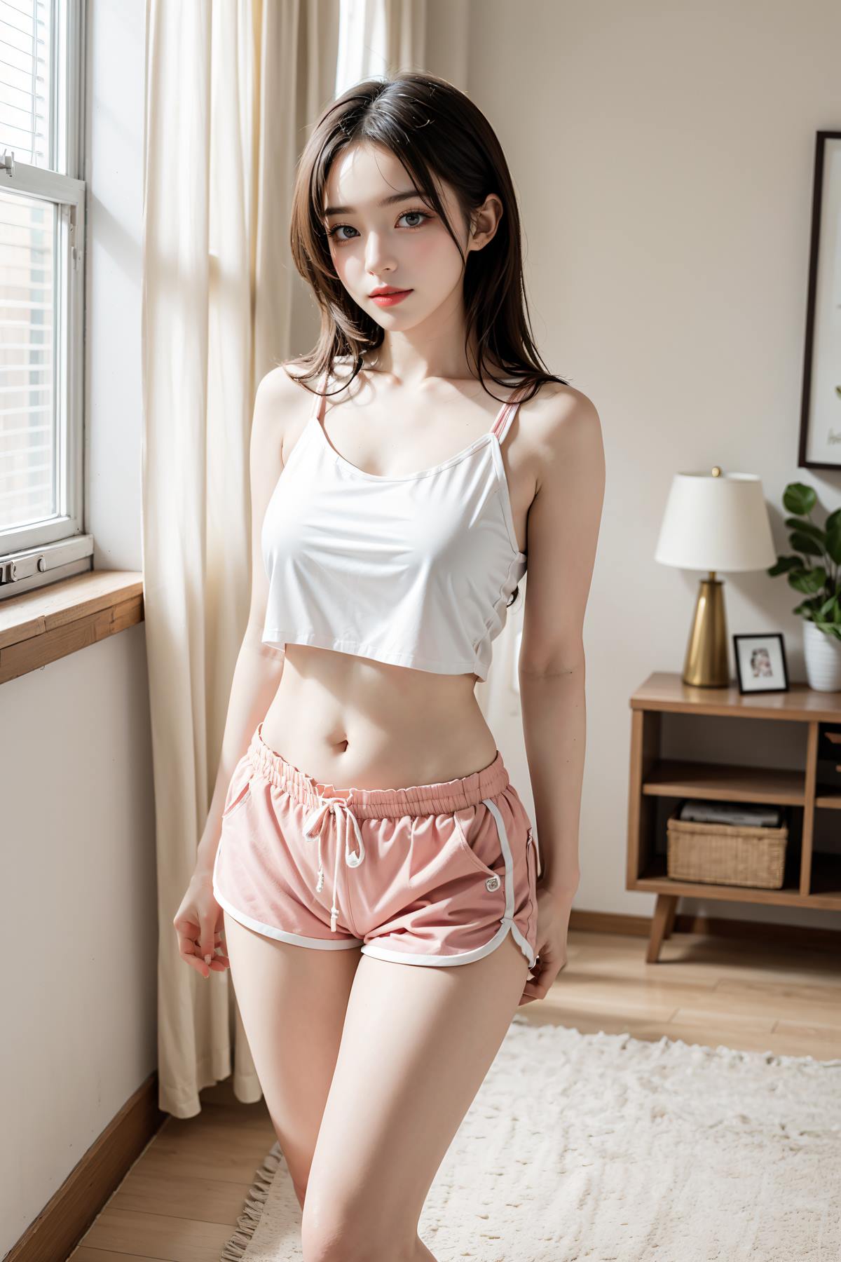 图片[29]-AI绘画 653 短裤少女居家[28P] – 速更版-美库