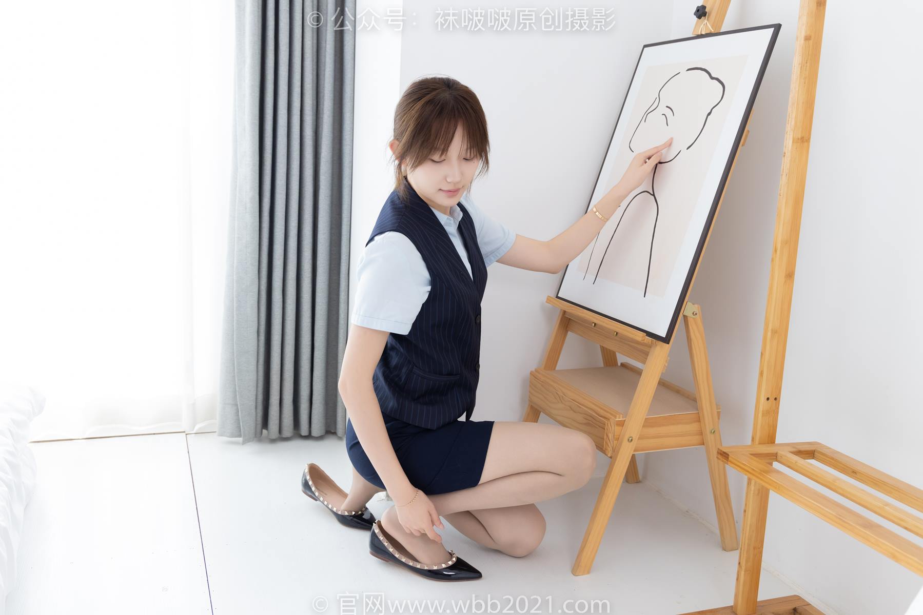 图片[12]-[BoBoSocks袜啵啵]NO.575 香菜-平底鞋、薄灰丝、银行制服[144P] – 速更版-美库