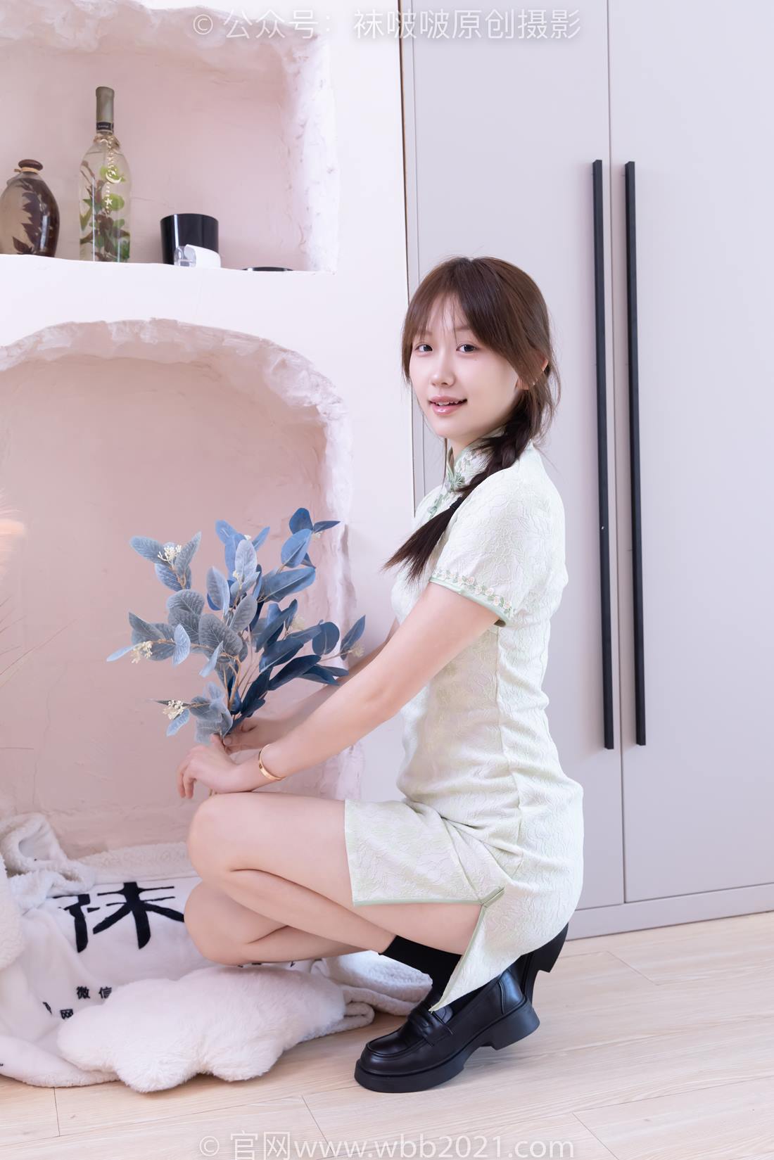 图片[19]-[BoBoSocks袜啵啵]NO.577 香菜-皮鞋、平底鞋、肉色船袜、黑棉袜、旗袍[140P] – 速更版-美库