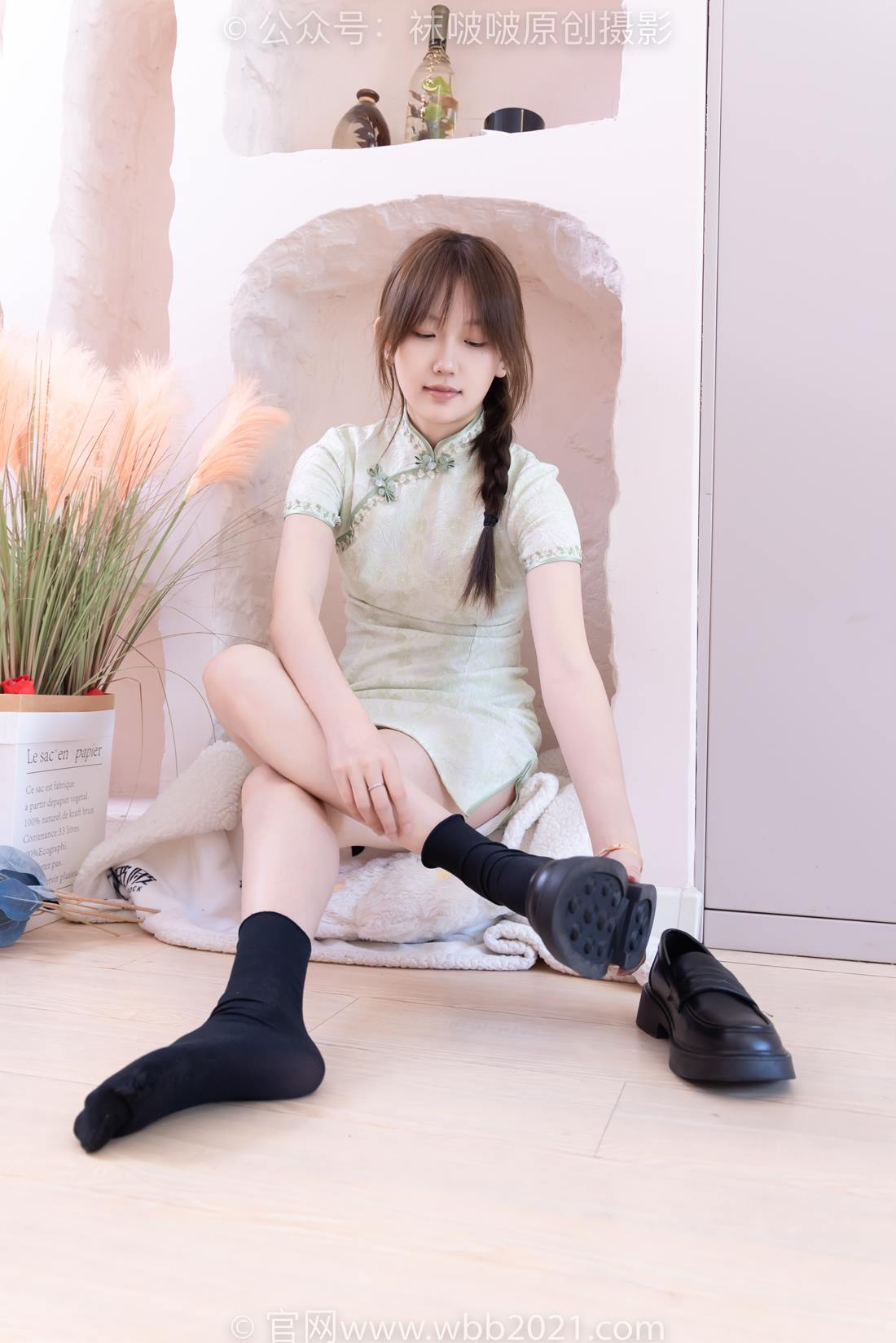 图片[22]-[BoBoSocks袜啵啵]NO.577 香菜-皮鞋、平底鞋、肉色船袜、黑棉袜、旗袍[140P] – 速更版-美库