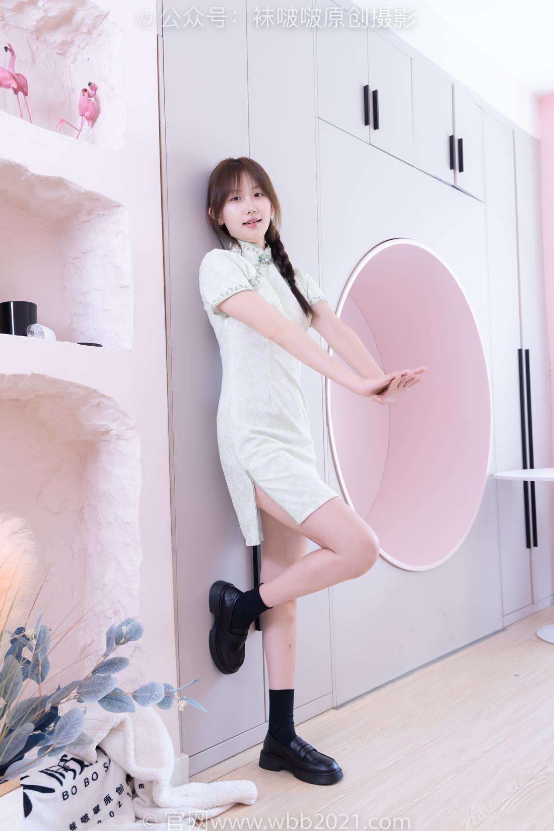 图片[33]-[BoBoSocks袜啵啵]NO.577 香菜-皮鞋、平底鞋、肉色船袜、黑棉袜、旗袍[140P] – 速更版-美库