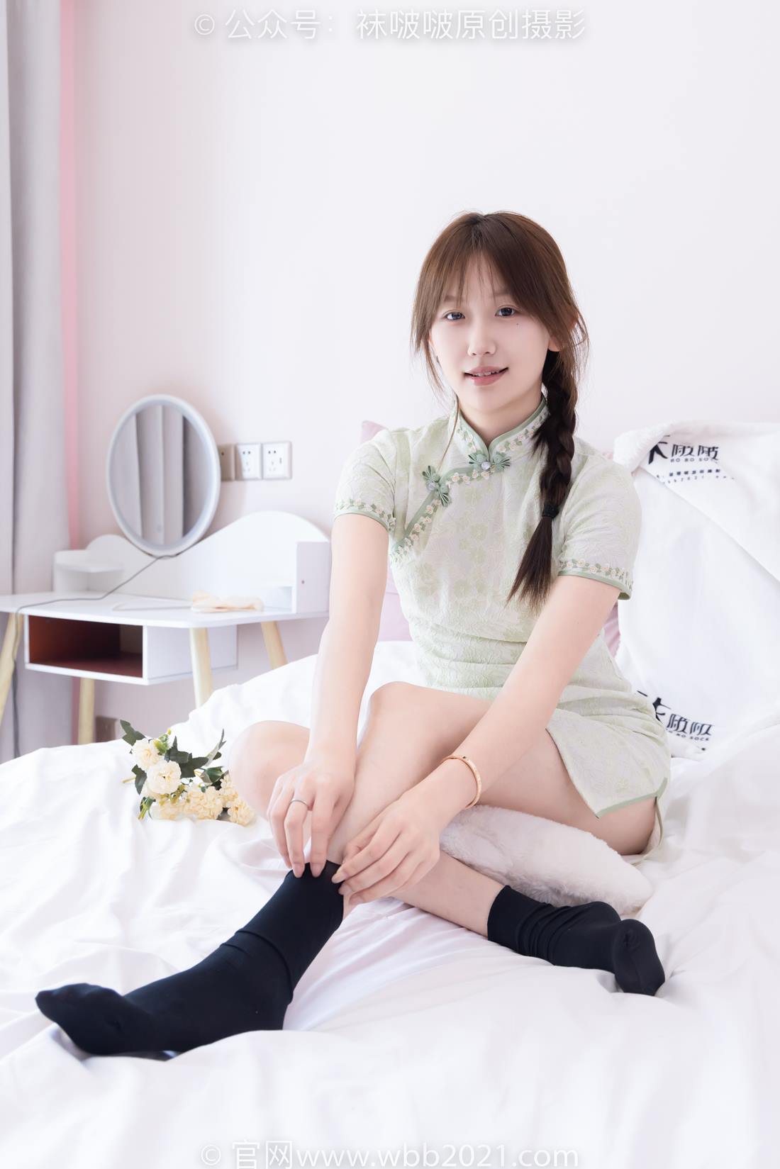 图片[65]-[BoBoSocks袜啵啵]NO.577 香菜-皮鞋、平底鞋、肉色船袜、黑棉袜、旗袍[140P] – 速更版-美库