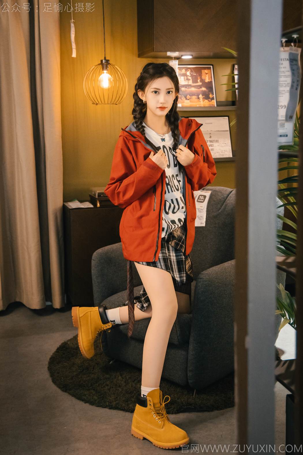 图片[11]-足愉心 NO.015 可乐（搭配：红色夹克、白T、短裙、马丁靴、肉丝色袜、白棉袜）[96P] – 速更版-美库