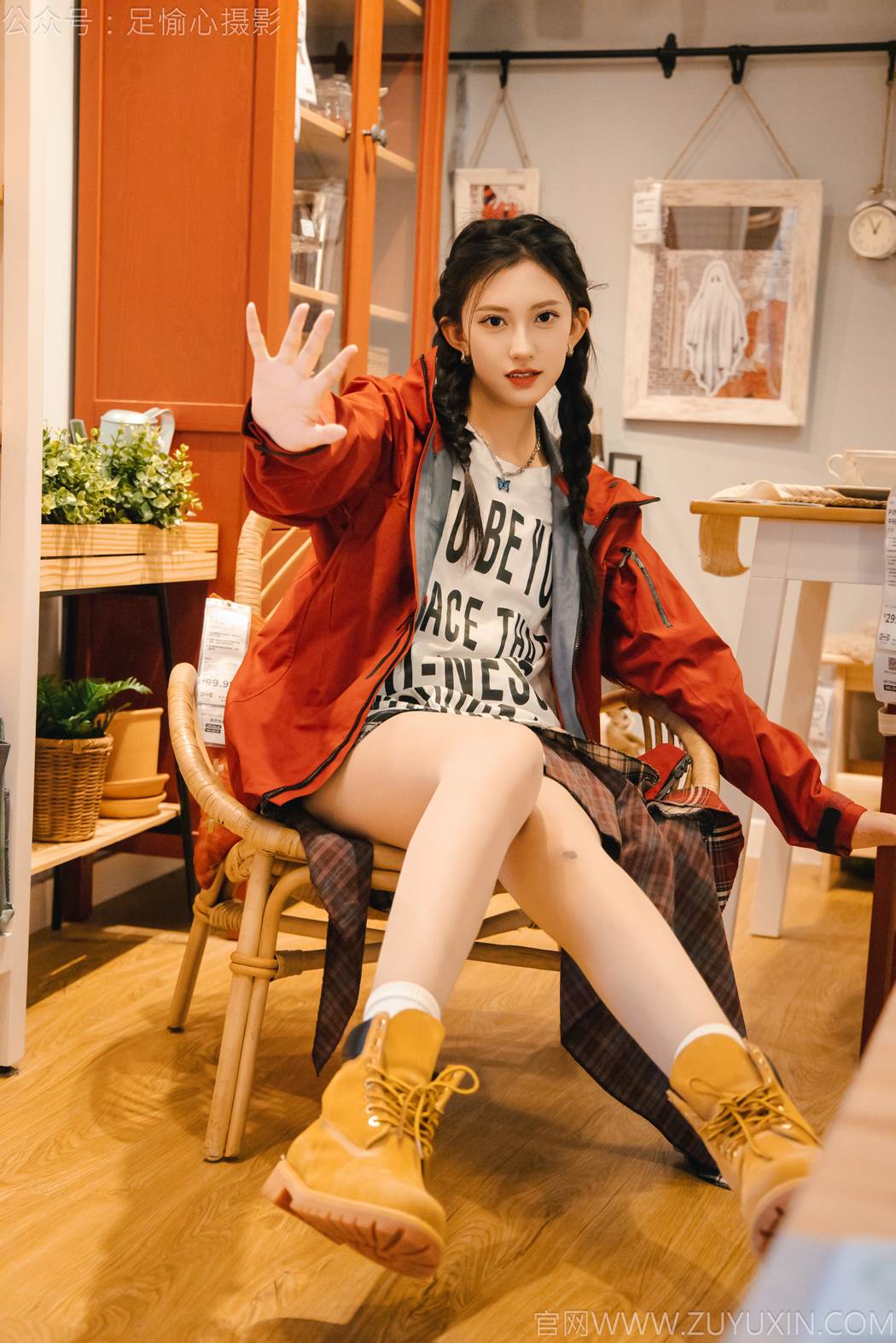 图片[92]-足愉心 NO.015 可乐（搭配：红色夹克、白T、短裙、马丁靴、肉丝色袜、白棉袜）[96P] – 速更版-美库