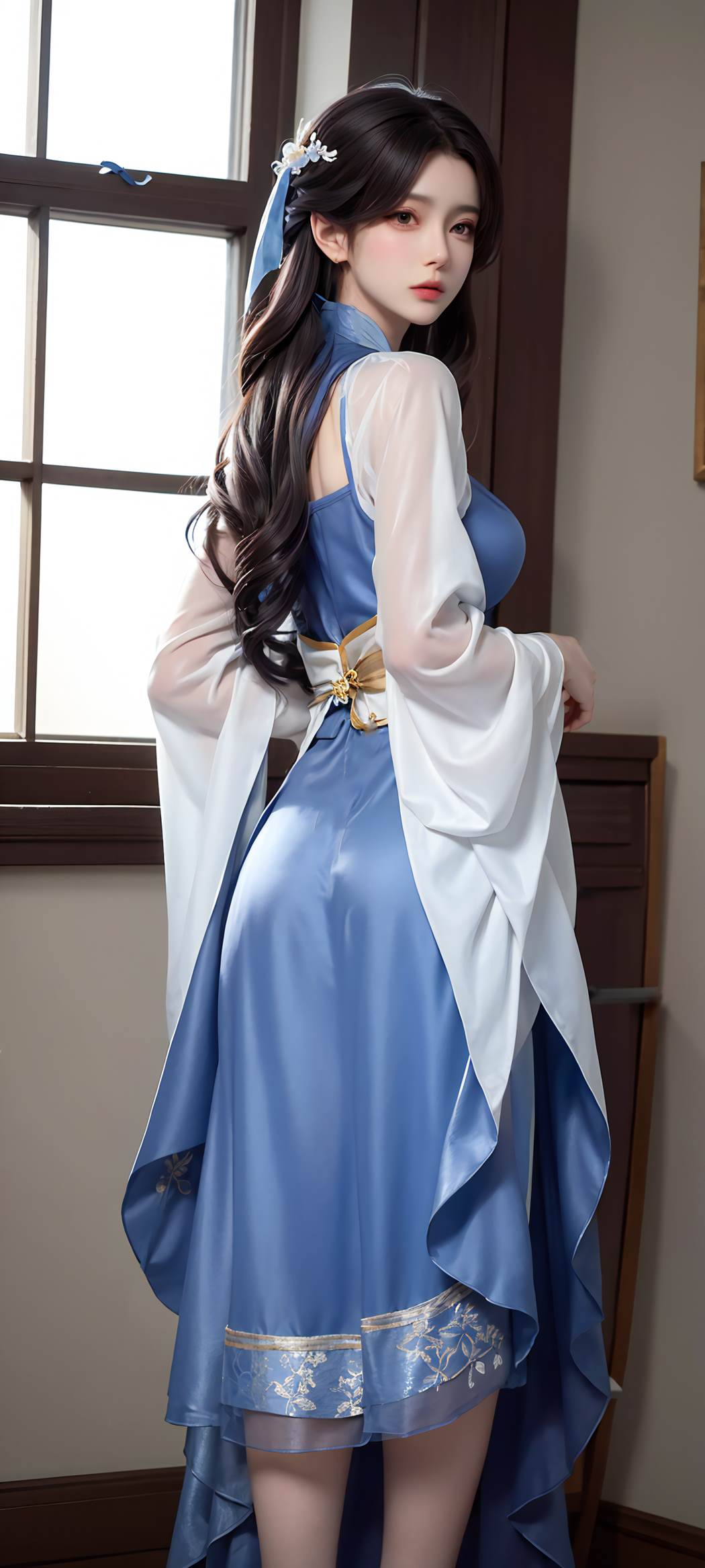 图片[17]-AI绘画 732 蓝色裙摆[56P] – 速更版-美库