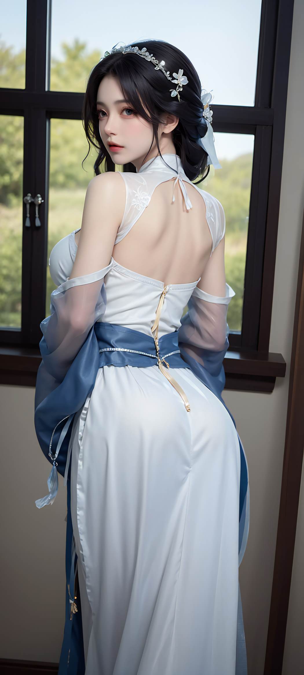 图片[24]-AI绘画 732 蓝色裙摆[56P] – 速更版-美库