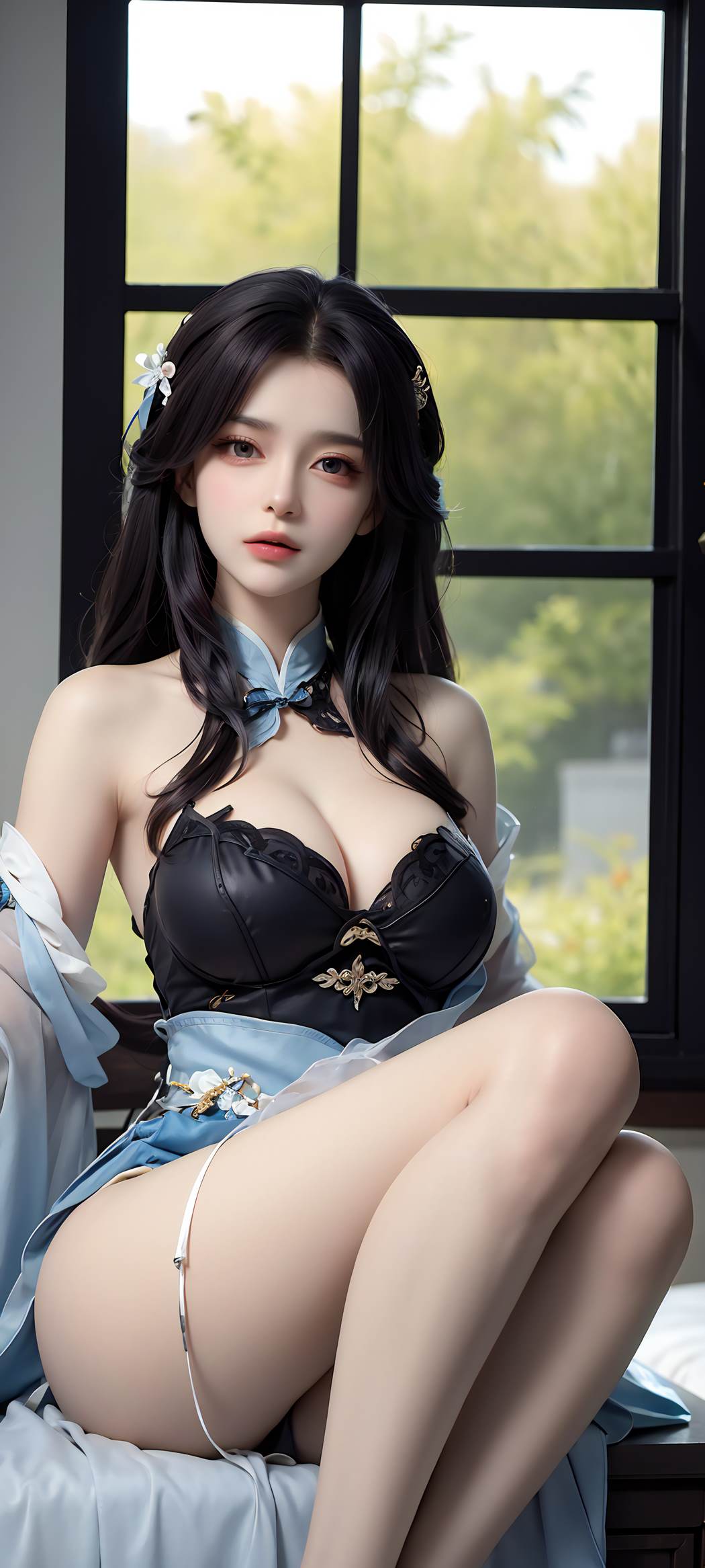 图片[42]-AI绘画 732 蓝色裙摆[56P] – 速更版-美库