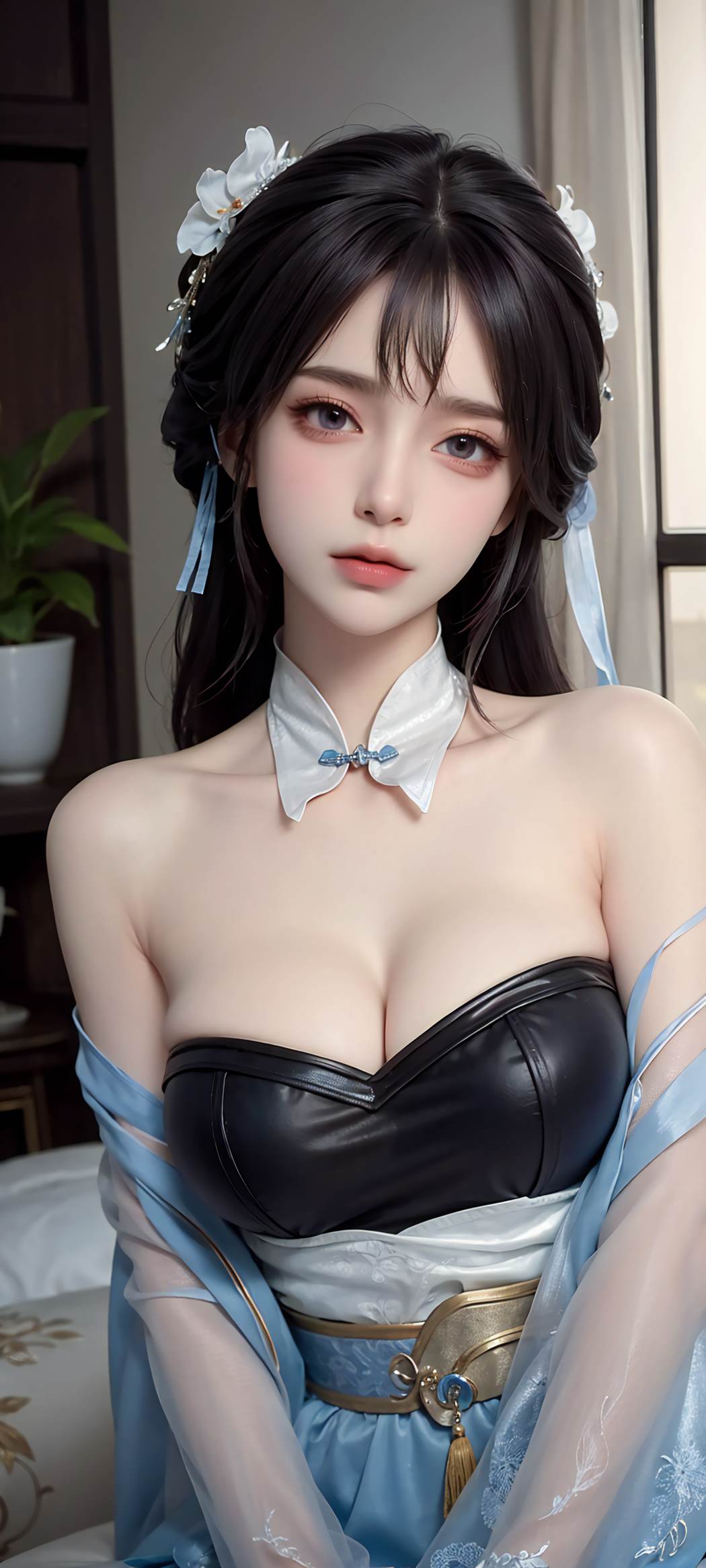 图片[52]-AI绘画 732 蓝色裙摆[56P] – 速更版-美库