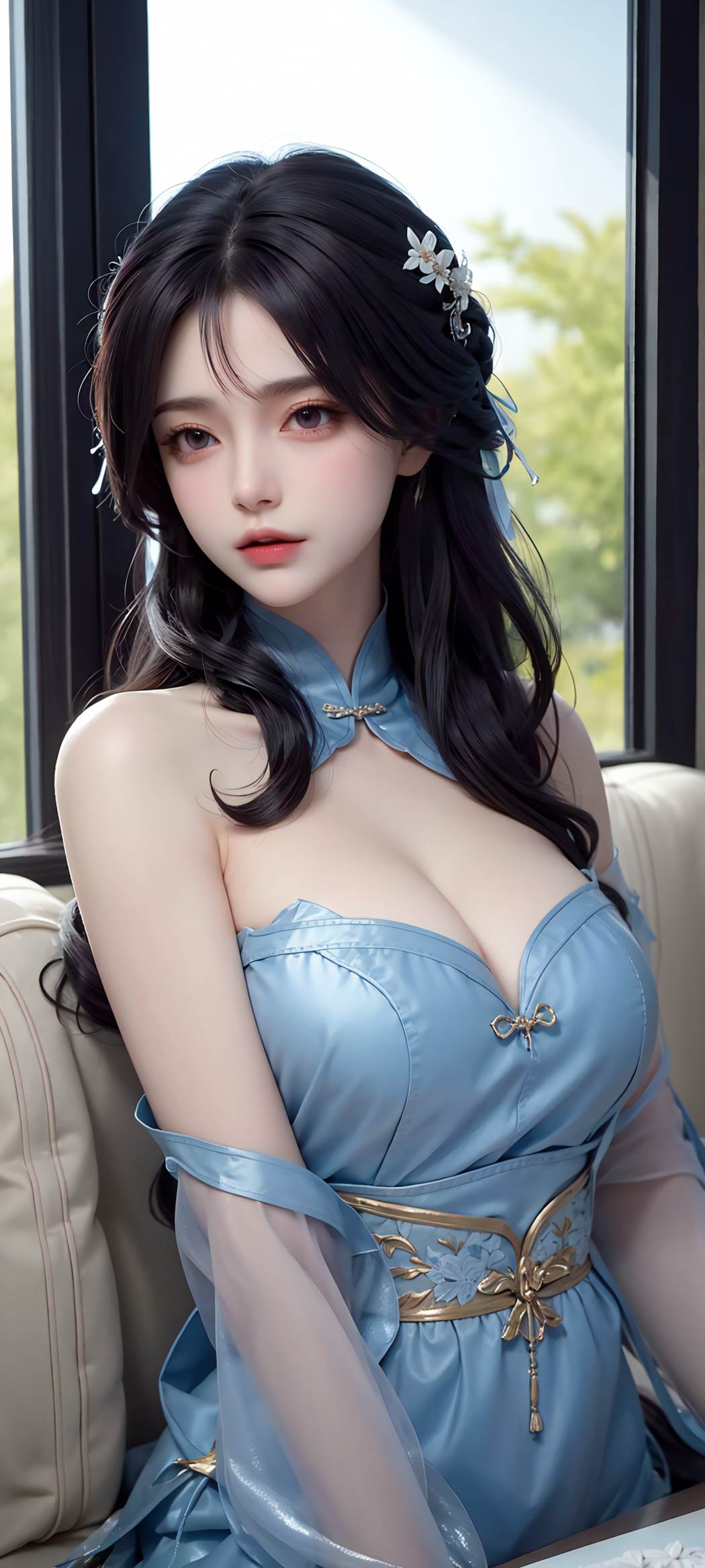 图片[53]-AI绘画 732 蓝色裙摆[56P] – 速更版-美库