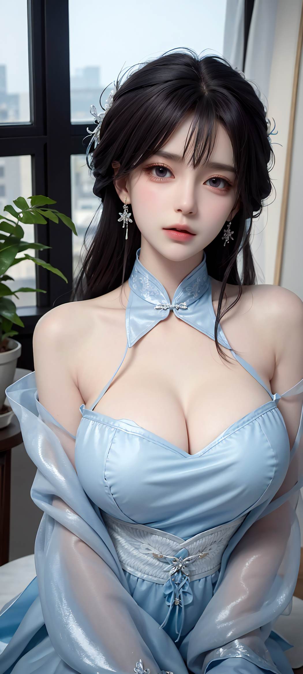 图片[56]-AI绘画 732 蓝色裙摆[56P] – 速更版-美库