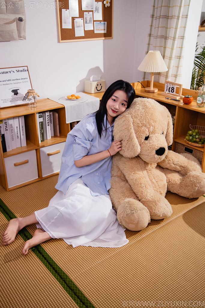 图片[54]-足愉心 NO.023 奶芙（搭配：蓝色衬衫、白色长裙、帆布鞋、白色棉袜、裸足）[110P] – 速更版-美库