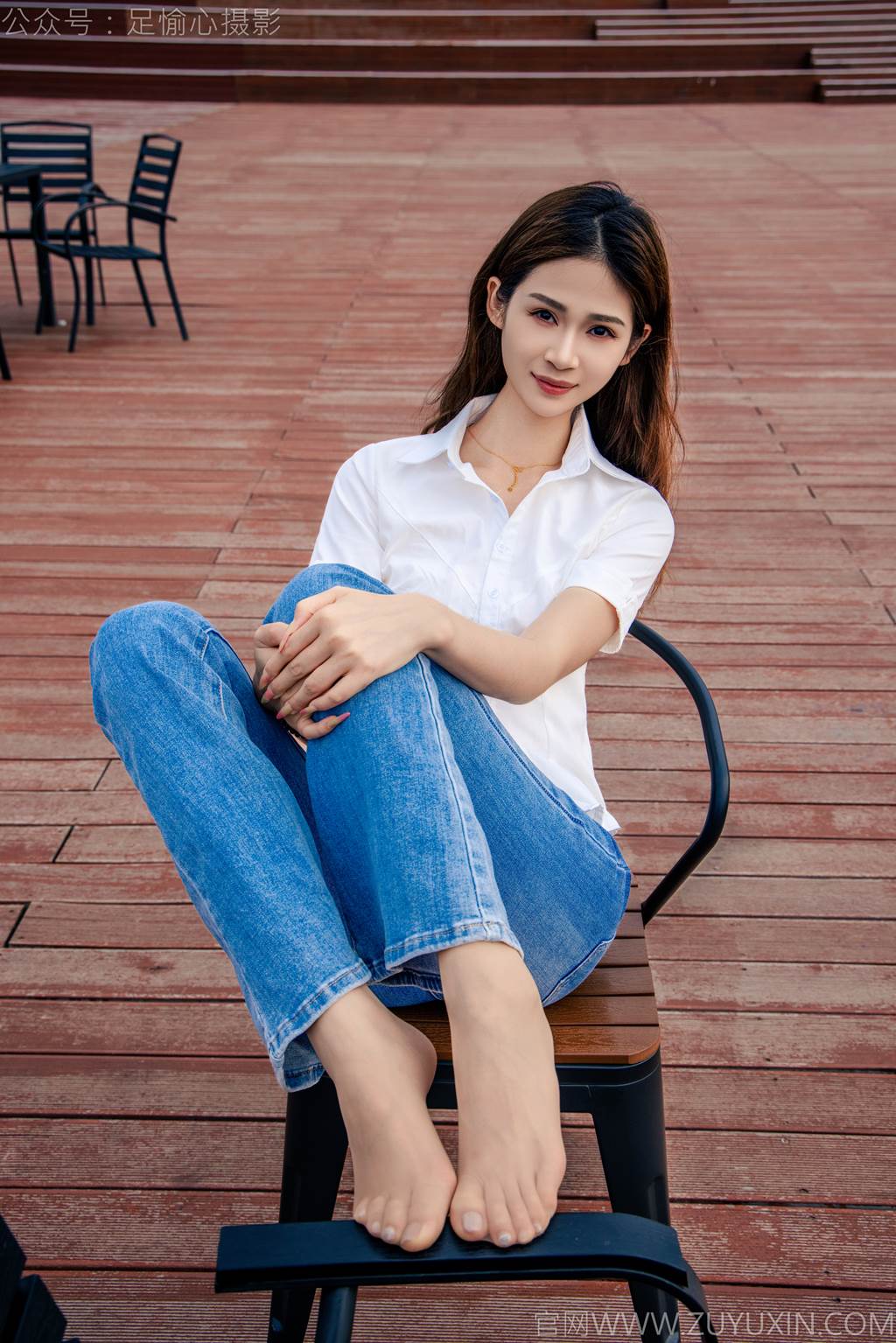 图片[44]-足愉心 NO.048 沐晴（搭配：白衬衣、牛仔长裤、肉色丝袜、浅色高跟鞋）[80P] – 速更版-美库