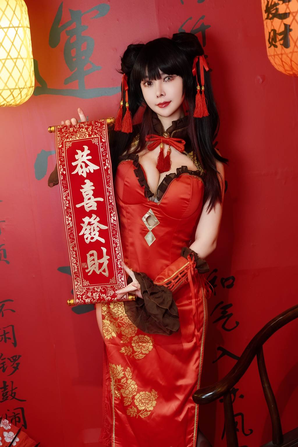 图片[23]-亚马逊鲶鱼 – 时崎狂三 旗袍[24P] – 速更版-美库