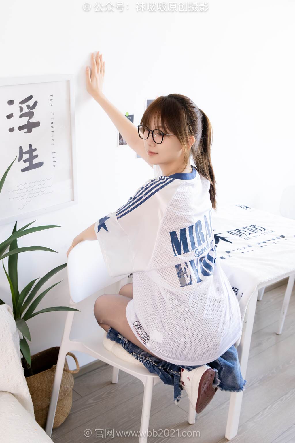 图片[11]-[BoBoSocks袜啵啵]NO.590 香菜-板鞋、短白棉袜、油亮薄黑丝、分体牛仔裤[113P] – 速更版-美库